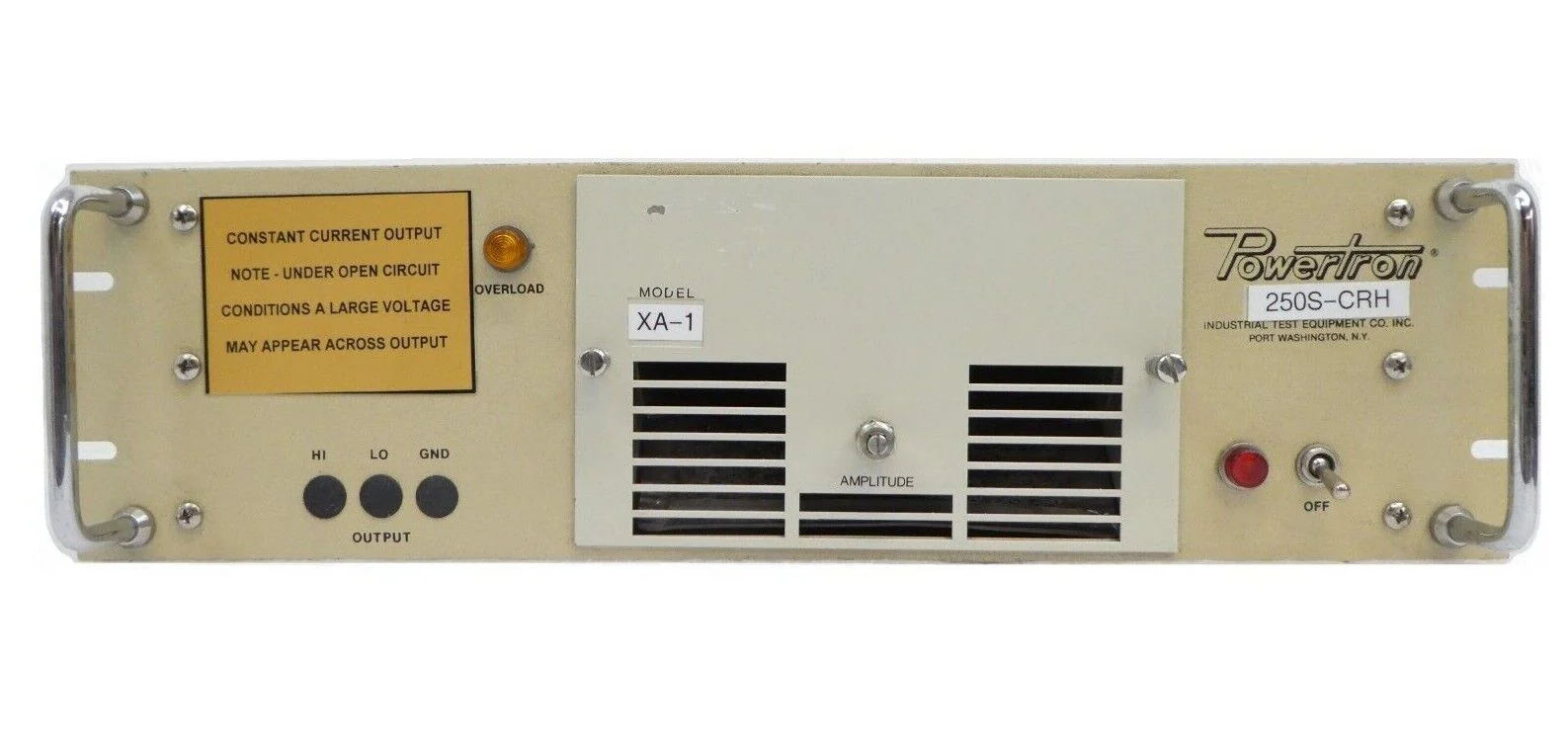 Powertron Industrial Test Equipment 250S-CRH Power Supply XA-1 Untested Surplus - Image 2