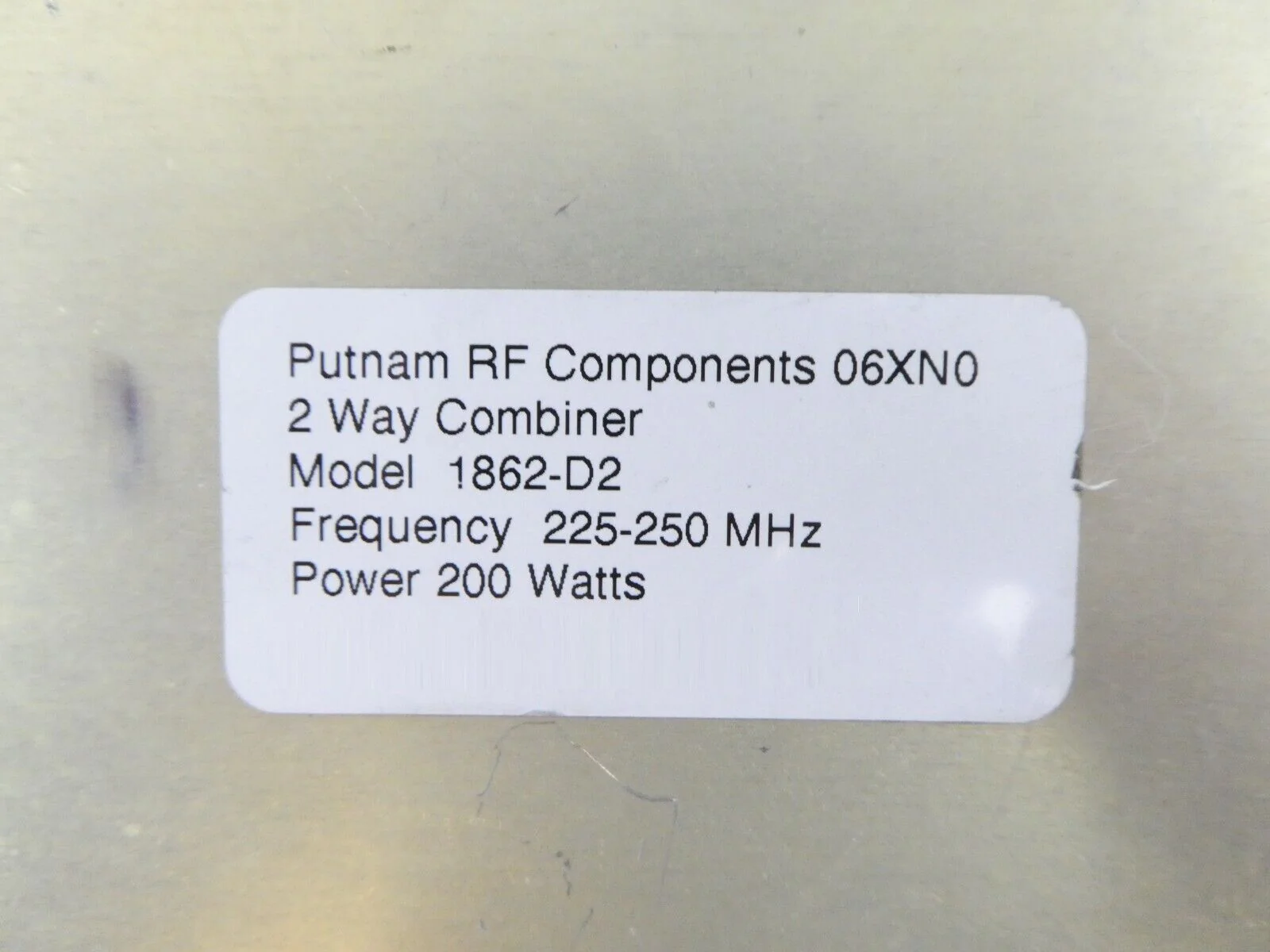 Putnam RF Components 1862-D2 RF 2-Way Combiner 200 Watts 225-250MHz Working - Image 7