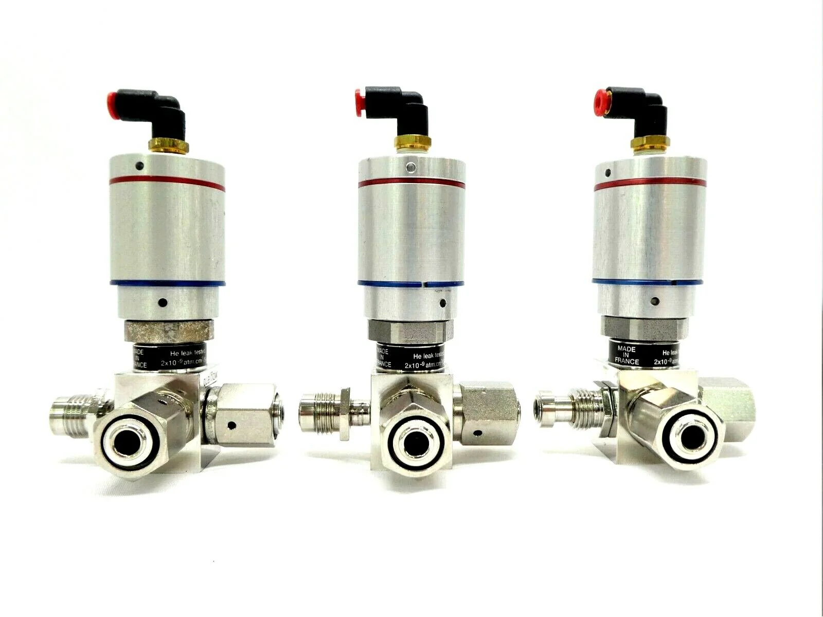 Qualiflow 2x10-9atm.cm3/Sec 3-Way Pneumatic Valve F HF Series Lot of 3 Working - Image 2