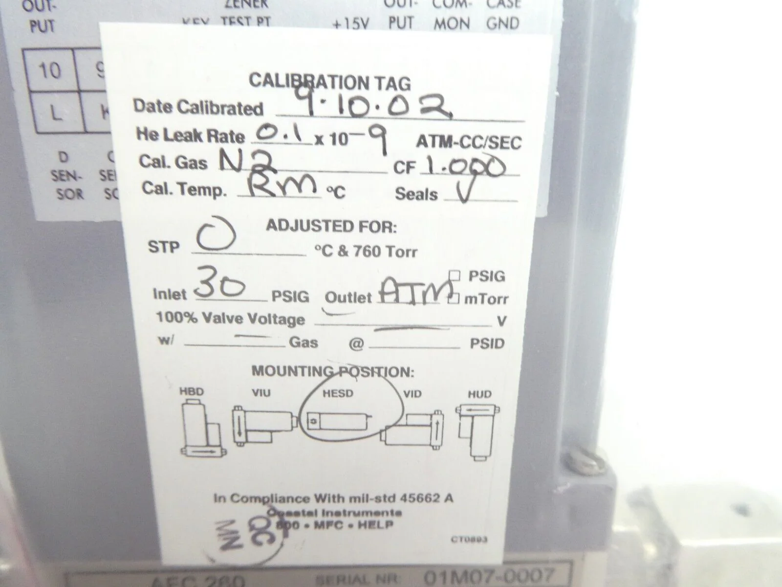 Qualiflow AFC 260 Mass Flow Controller MFC AFC-260 5 SLM N2 New Surplus - Image 12