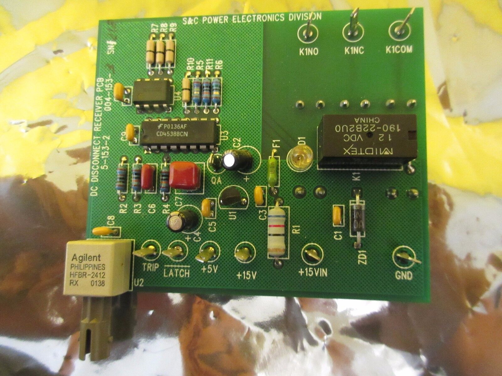 S&C Electric 5-153-2 DS Disconnect Receiver Board PCB 004-153-3 Used Working - Image 3