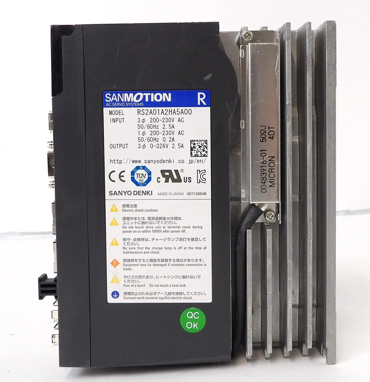 Sanyo Denki RS2A01A2HA5A00 AC Servo Drive SANMOTION R AMAT 0195-14084 Working - Image 2