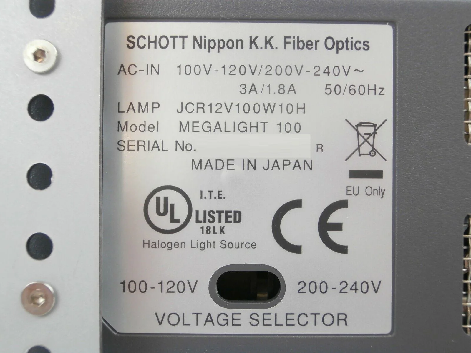 Schott Nippon MegaLight 100 Remote Fiber Optic Illuminator Working Spare - Image 12