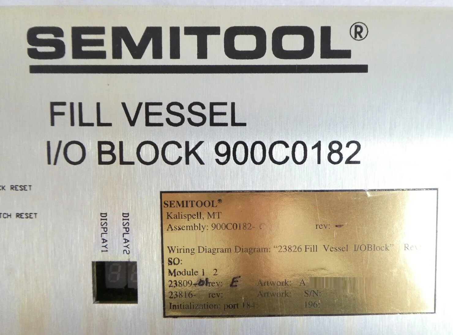 Semitool 900C0182 Fill Vessel I/O Block Chemical Delivery System Untested As-Is - Image 8