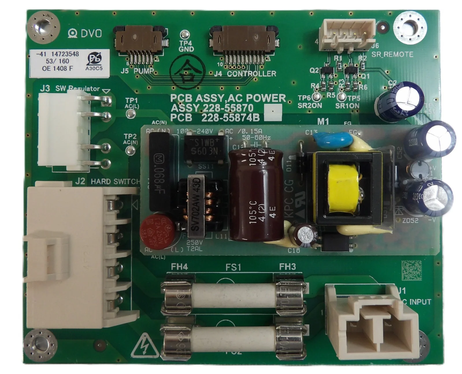 Shimadzu 228-55870 AC Power Board PCB 228-55874B ExionLC Working Surplus