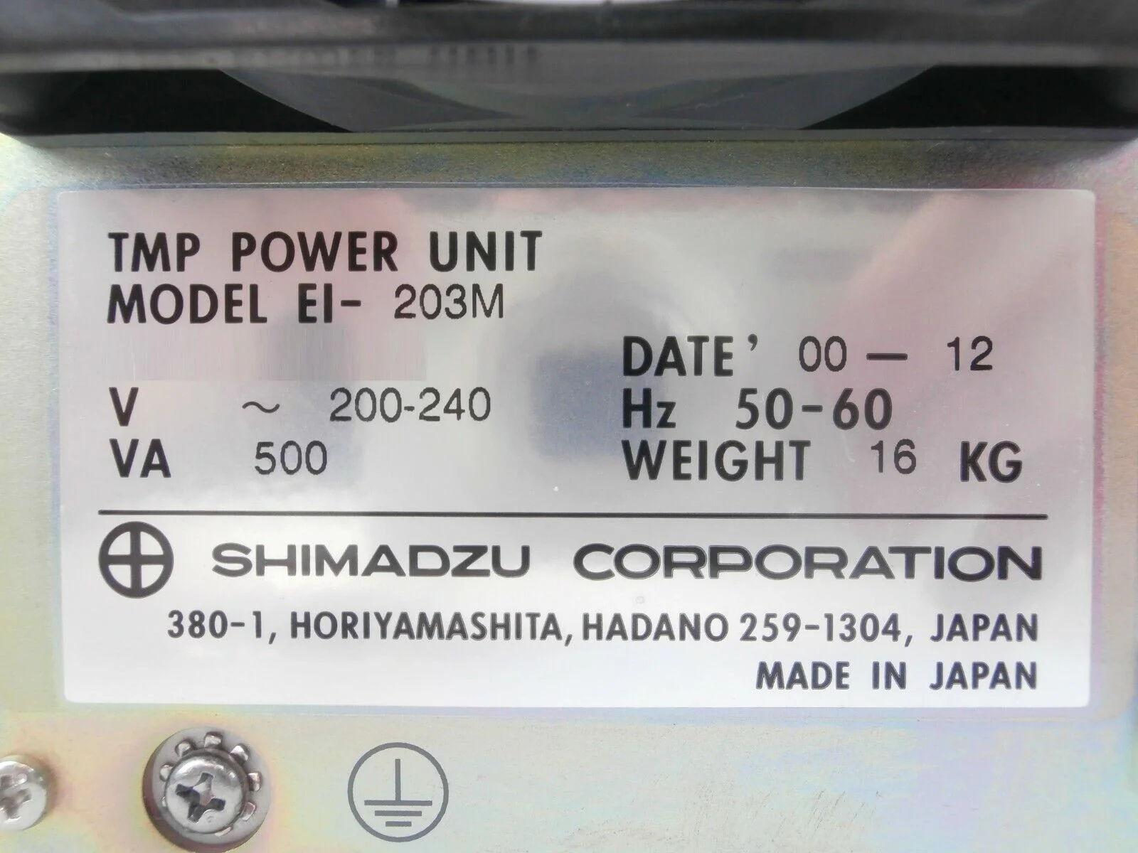Shimadzu EI-203M Turbomolecular Pump Controller TMP Turbo Tested Working - Image 10