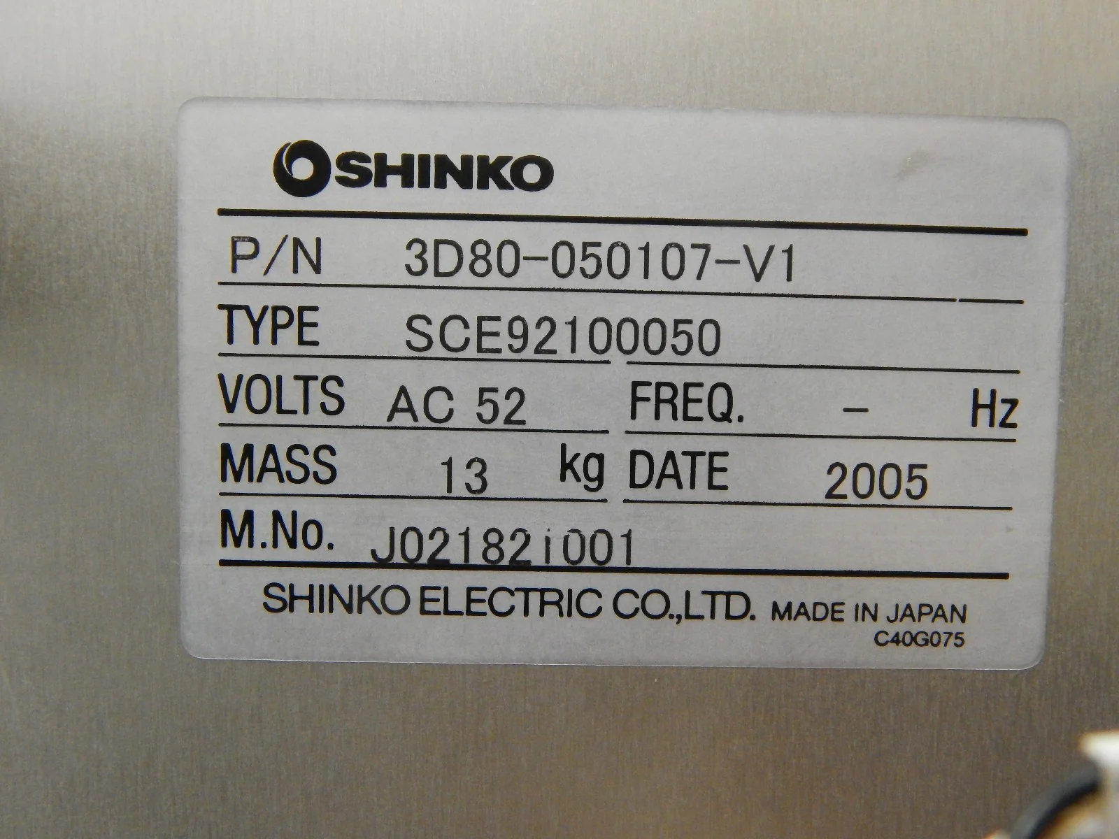 Shinko 3D80-050107-V1 300mm Wafer Prealigner SCE92100050 TEL T-3044SS Cut Cables - Image 9