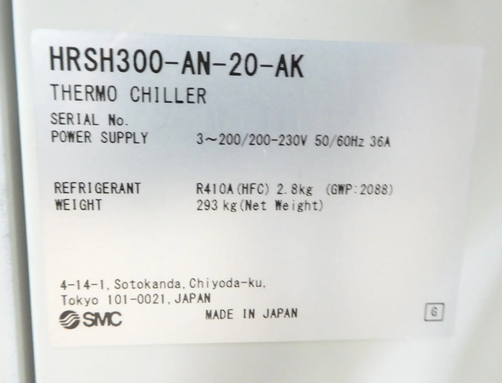 SMC HRSH300-AN-20-AK Circulating Fluid Controller THERMO CHILLER New Surplus - Image 9