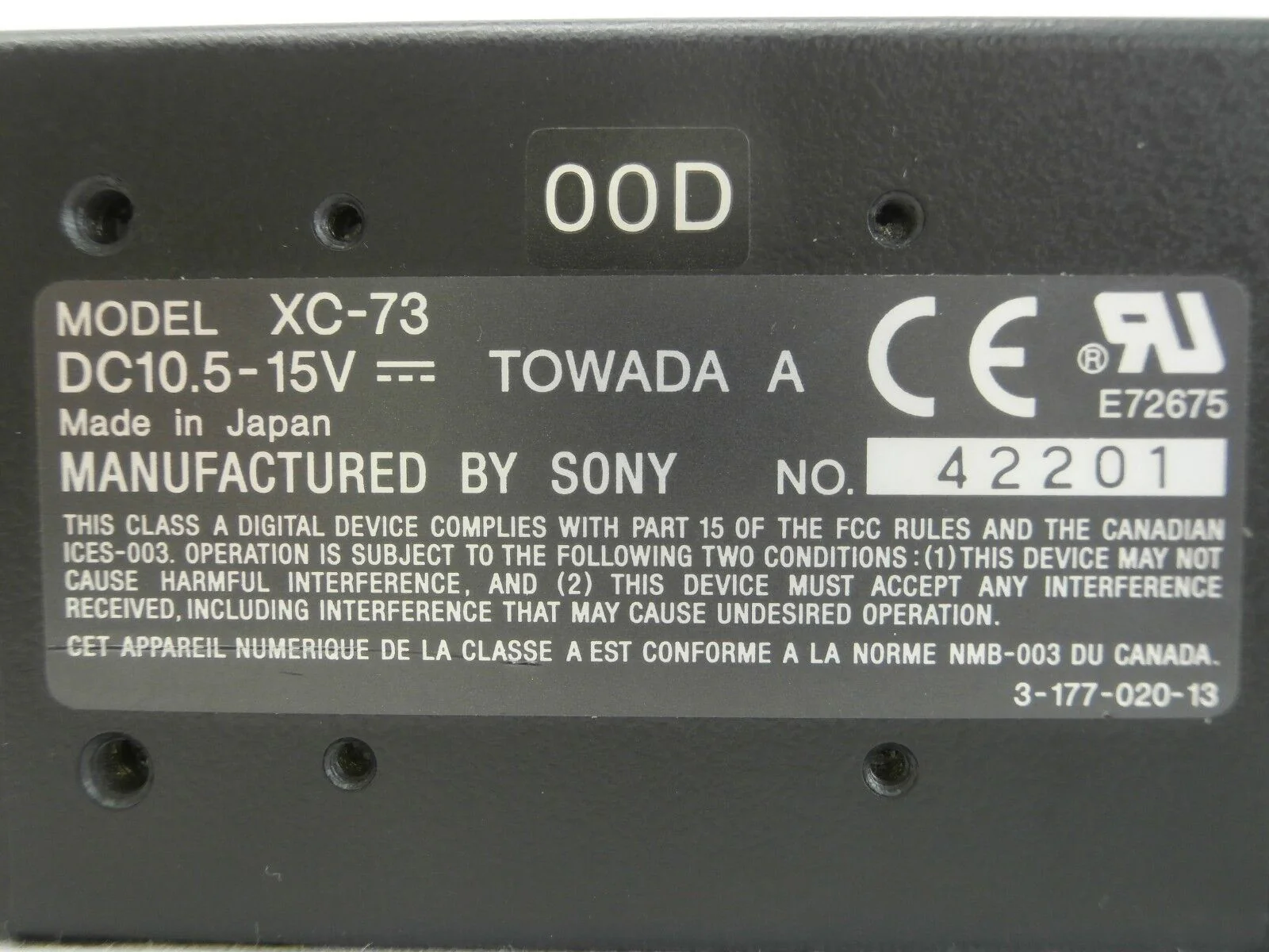 Sony XC-73 CCD Video Camera Module Nikon NSR Series Working Surplus - Image 7