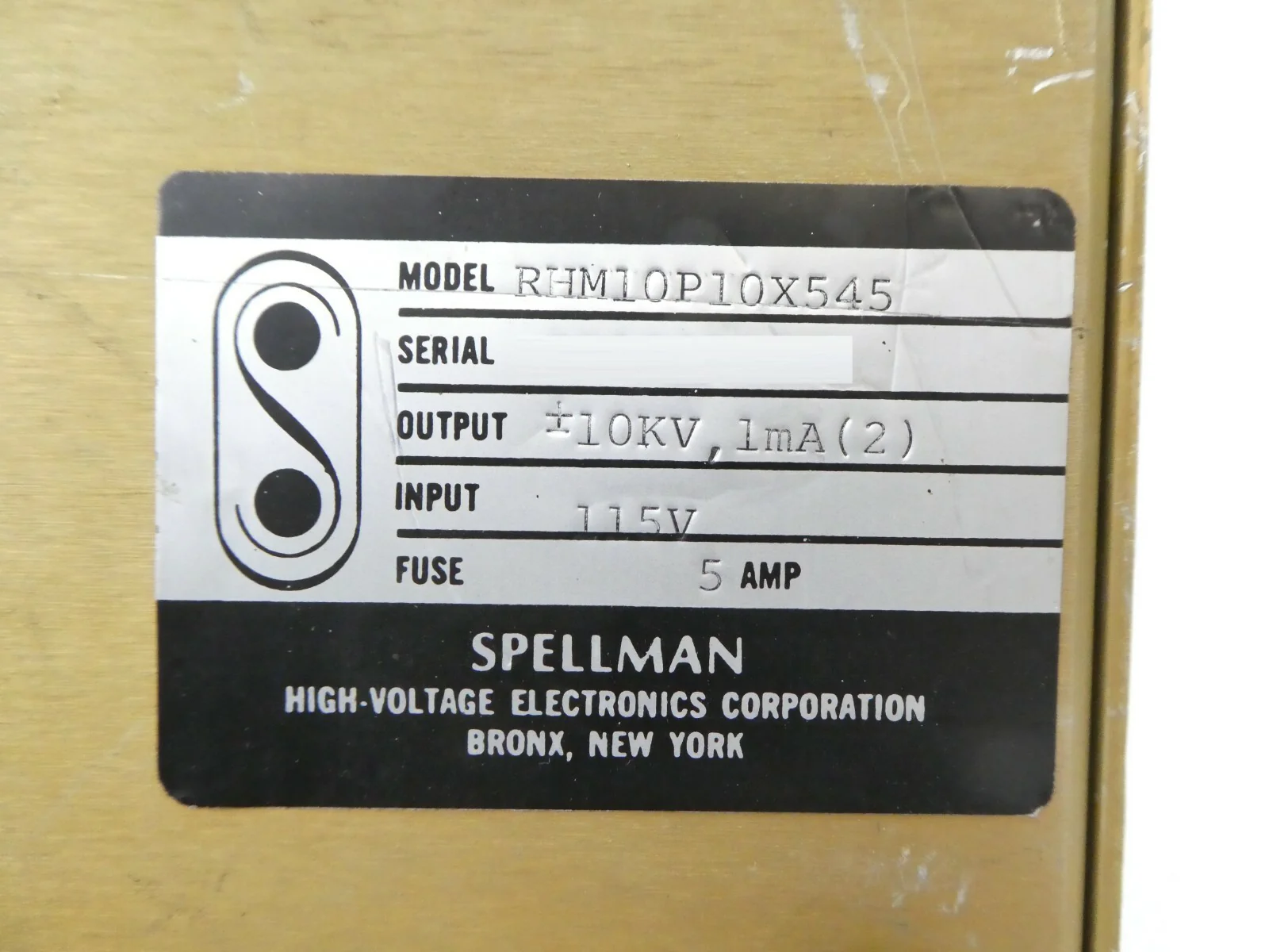 Spellman RHM10P10X545 Lens Power Supply Varian 4030030 VSEA Working Surplus - Image 9
