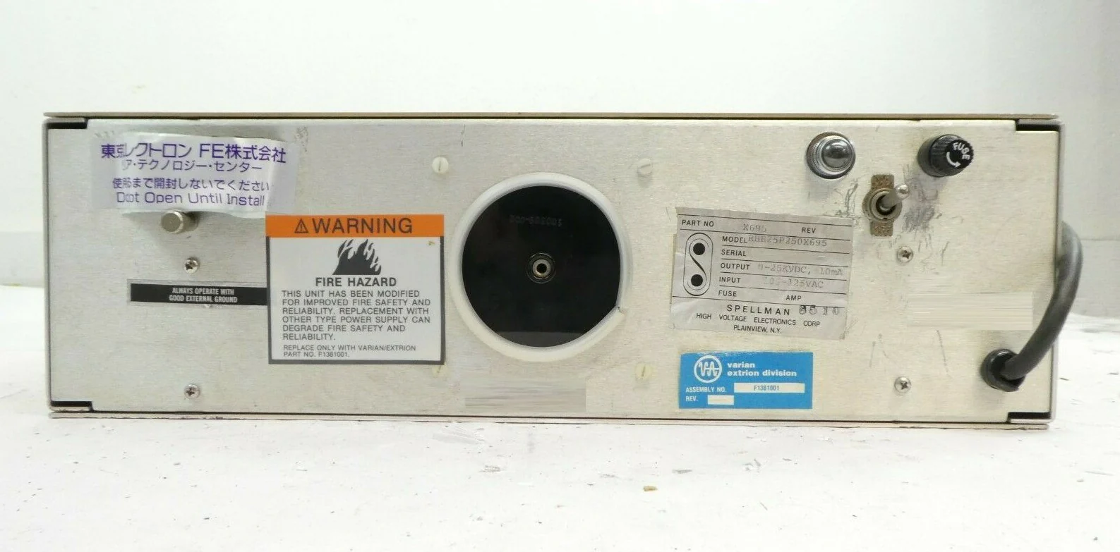 Spellman X695 25kV Power Supply RHR25P250X695 Varian F1382001 Refurbished Spare - Image 2
