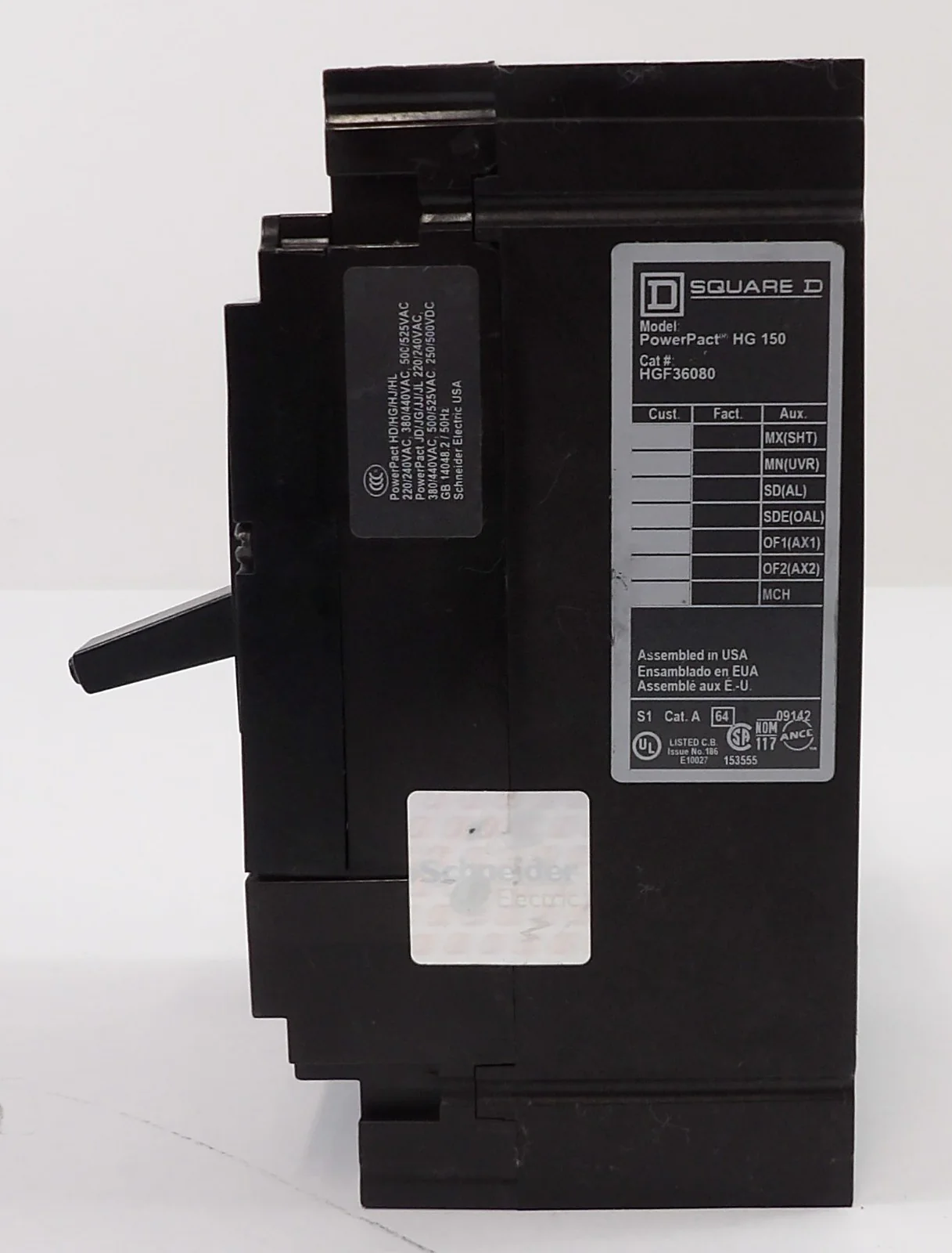 Square D HG 150 Circuit Breaker HGF36125 HGF36080 Reseller Lot of 2 Working - Image 3