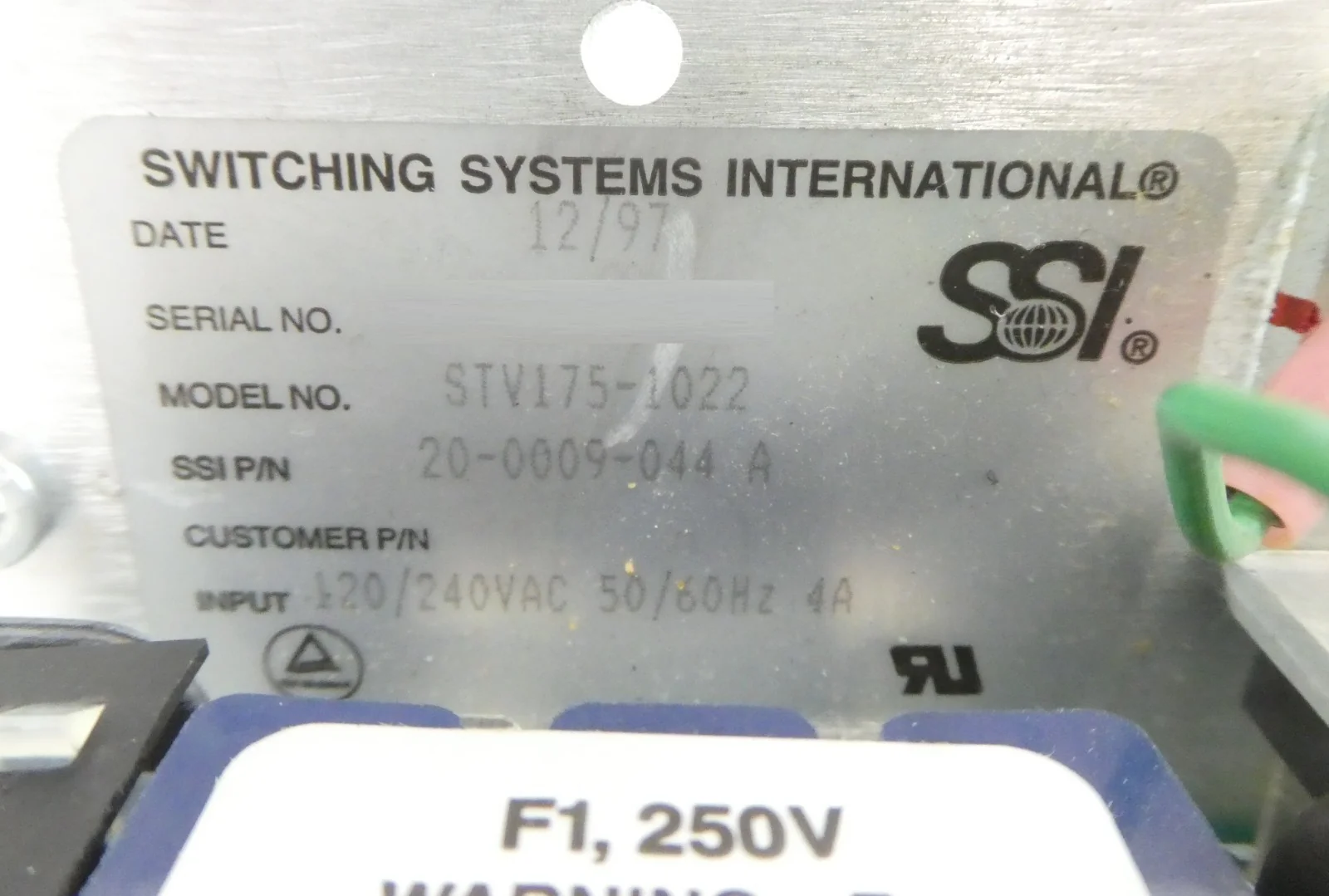 SSI Switching Systems International 20-009-044 A1 Power Supply 30-0009-006 - Image 12