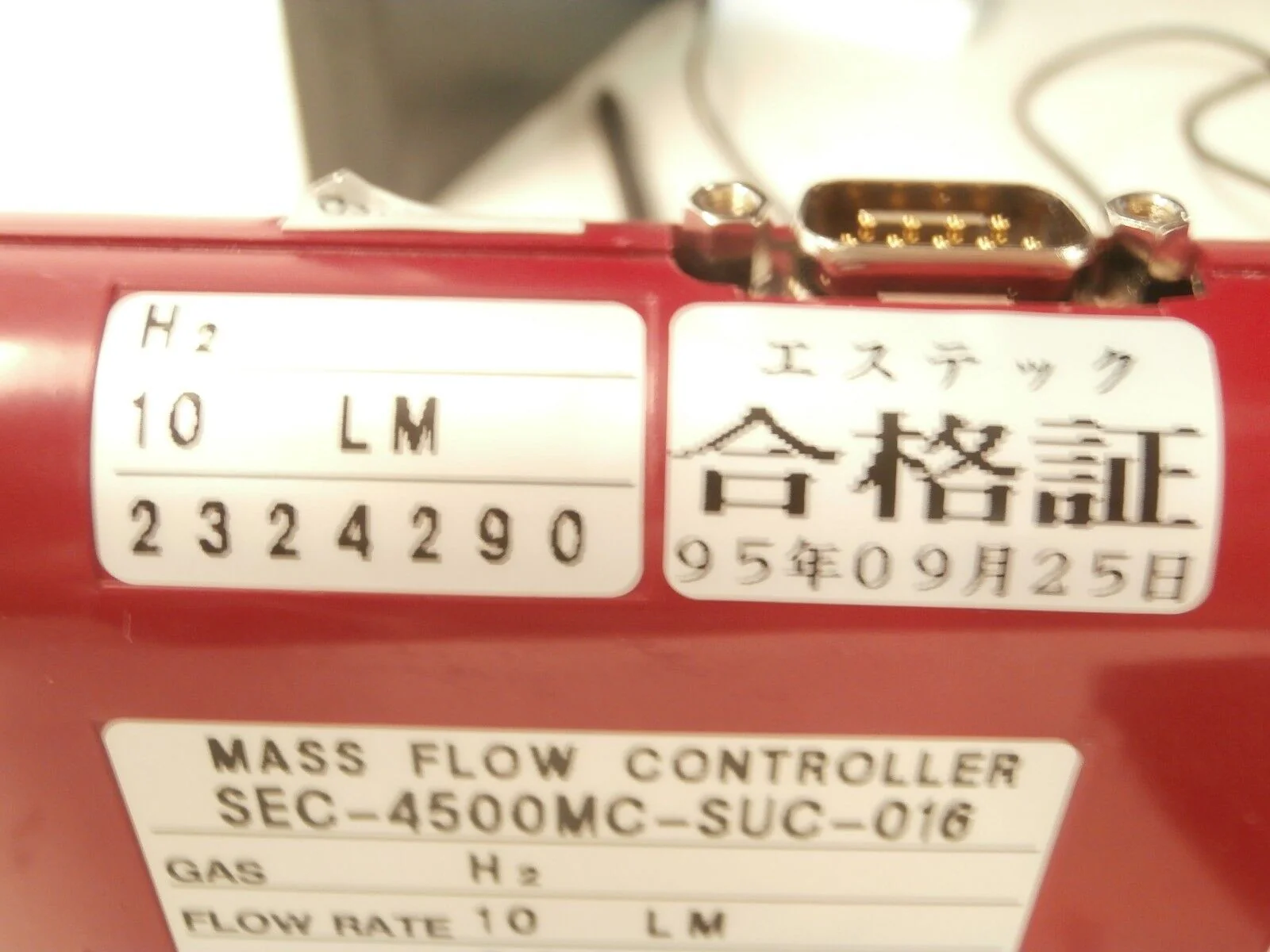 STEC SEC-4500MC-SUC-016 Mass Flow Controller MFC SEC-4500 10 LM H2 Used Working - Image 8
