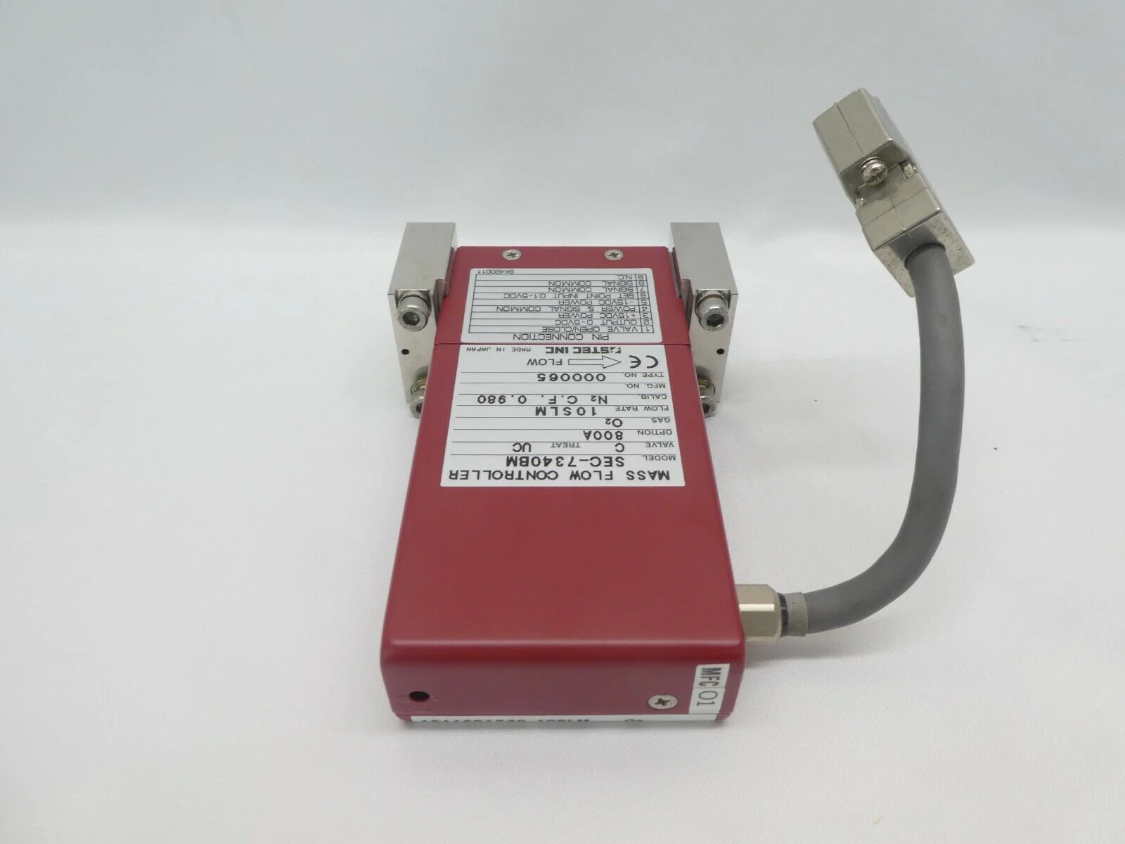 STEC SEC-7340BM Mass Flow Controller MFC SEC-7340 10 SLM O2 Working Spare - Image 5