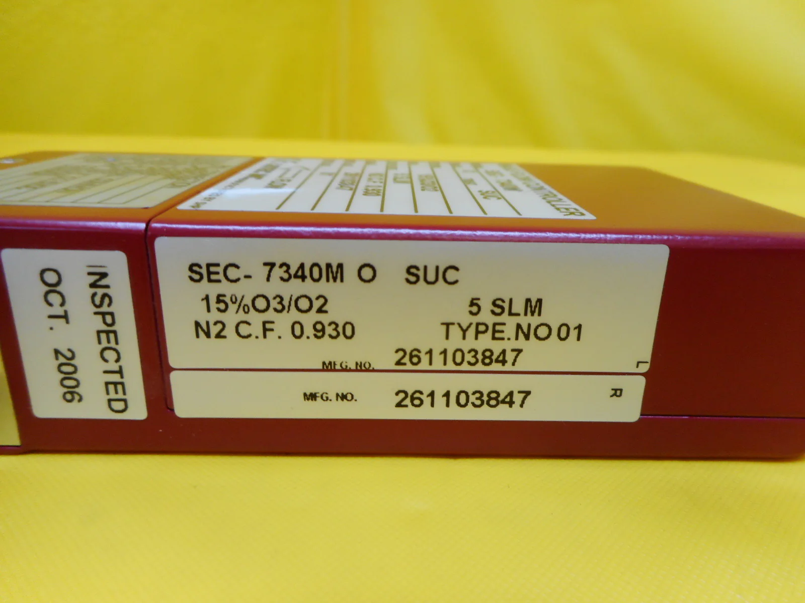 STEC SEC-7340M MFC Mass Flow Controller SEC-7340 5 SLM 15%O3/O2 Used Working - Image 8