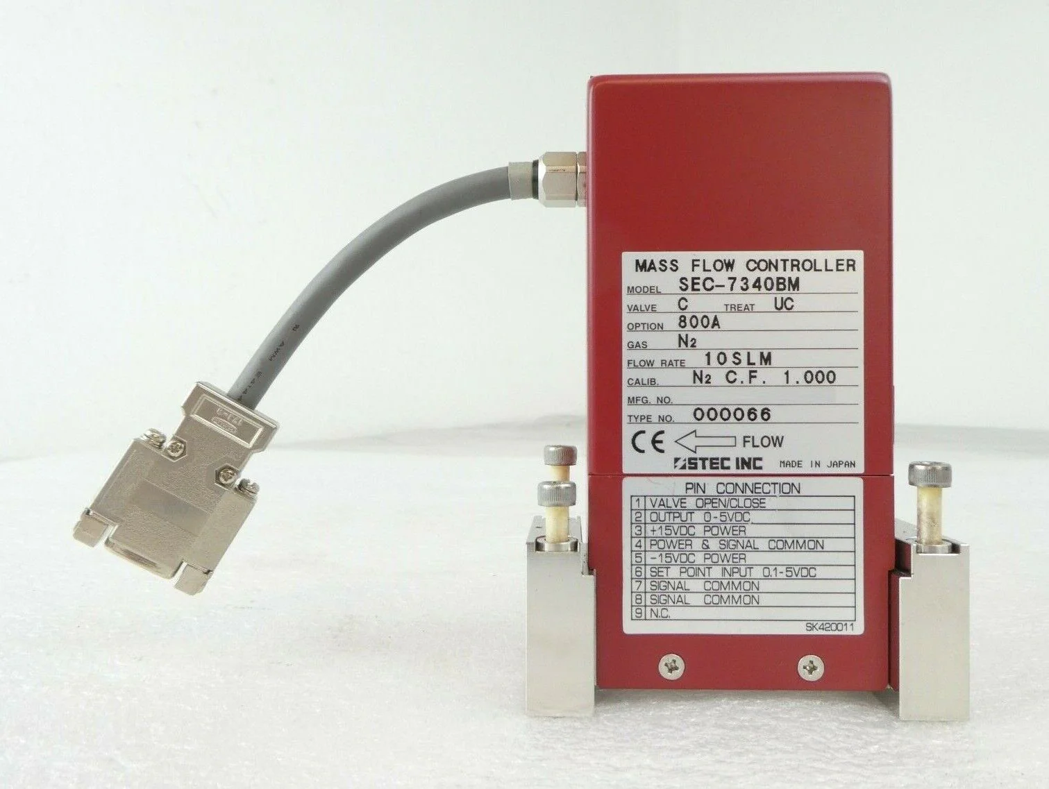 STEC SEC-7350BM Mass Flow Controller MFC 10 SLM N2 KLA-Tencor eS31 Surplus Spare - Image 3
