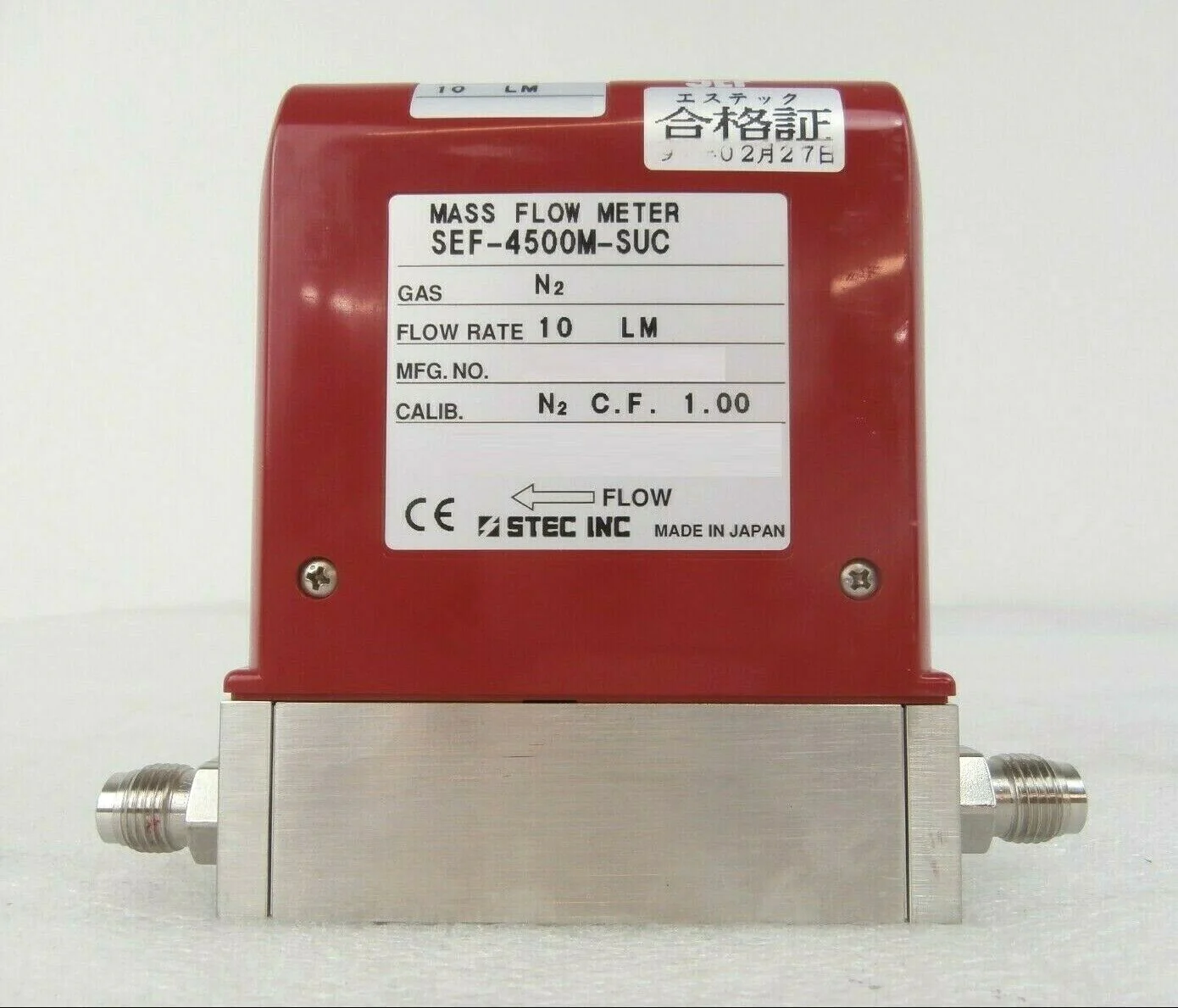 STEC SEF-4500M-SUC Mass Flow Controller MFC SEF-4500 10 LM N2 Working Surplus - Image 3