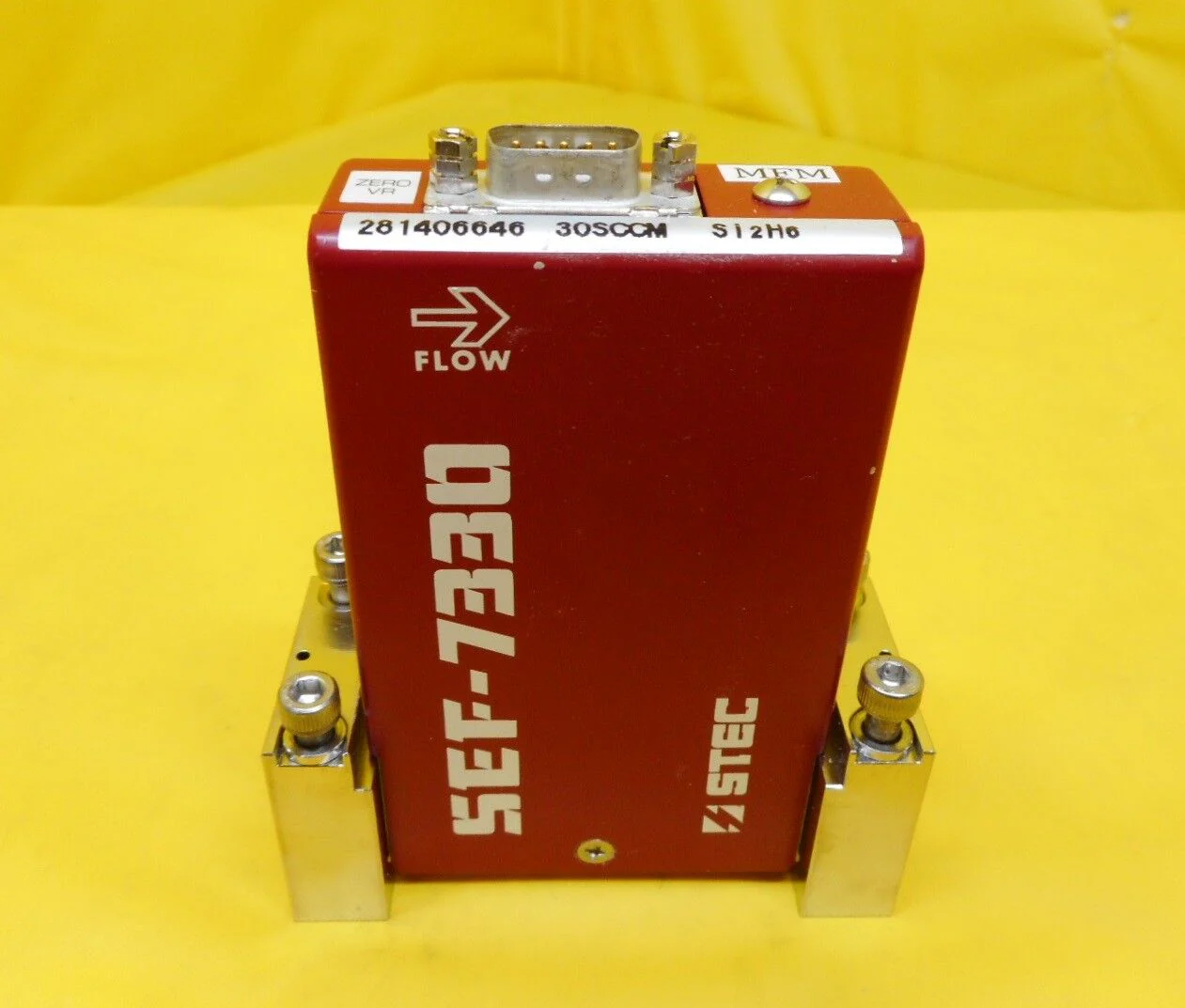 STEC SEF-7330M Mass Flow Meter MFM SEF-7330 30 SCCM Si2H6 Used Working - Image 2