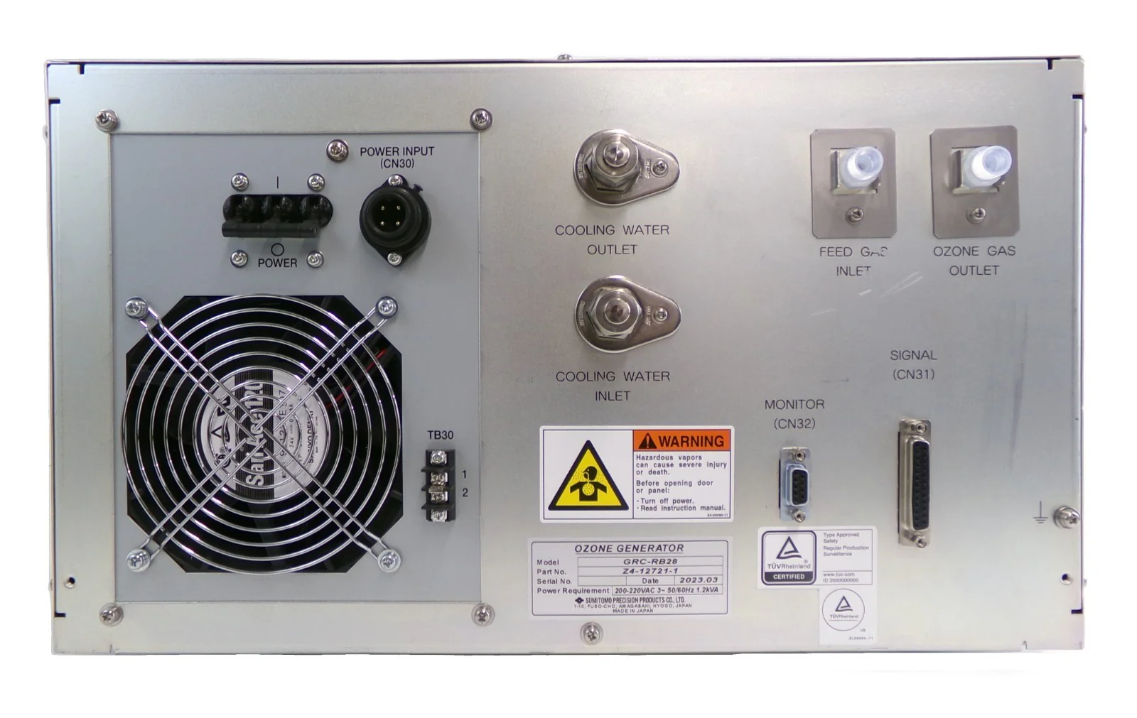 Sumitomo GRC-RB28 High Concentration Ozone Generator Z4-12721-1 Untested As-Is - Image 2