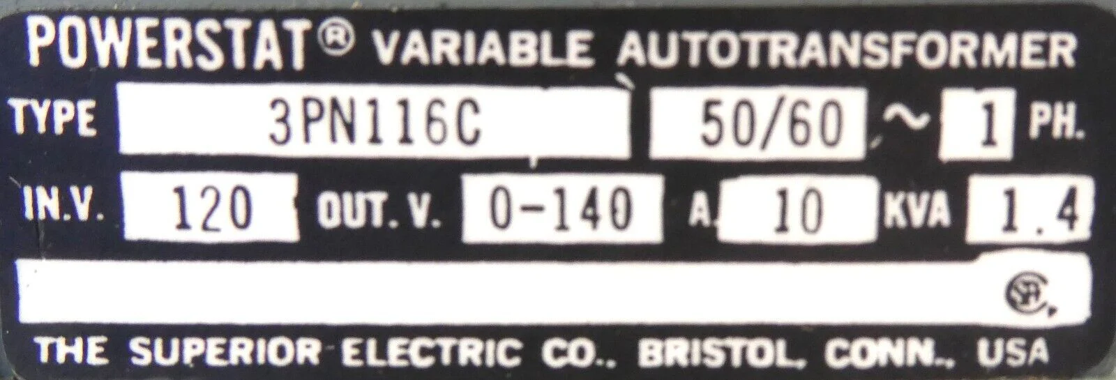 Superior Electric 3PN116C Variable Manual Autotransformer Powerstat Working - Image 13