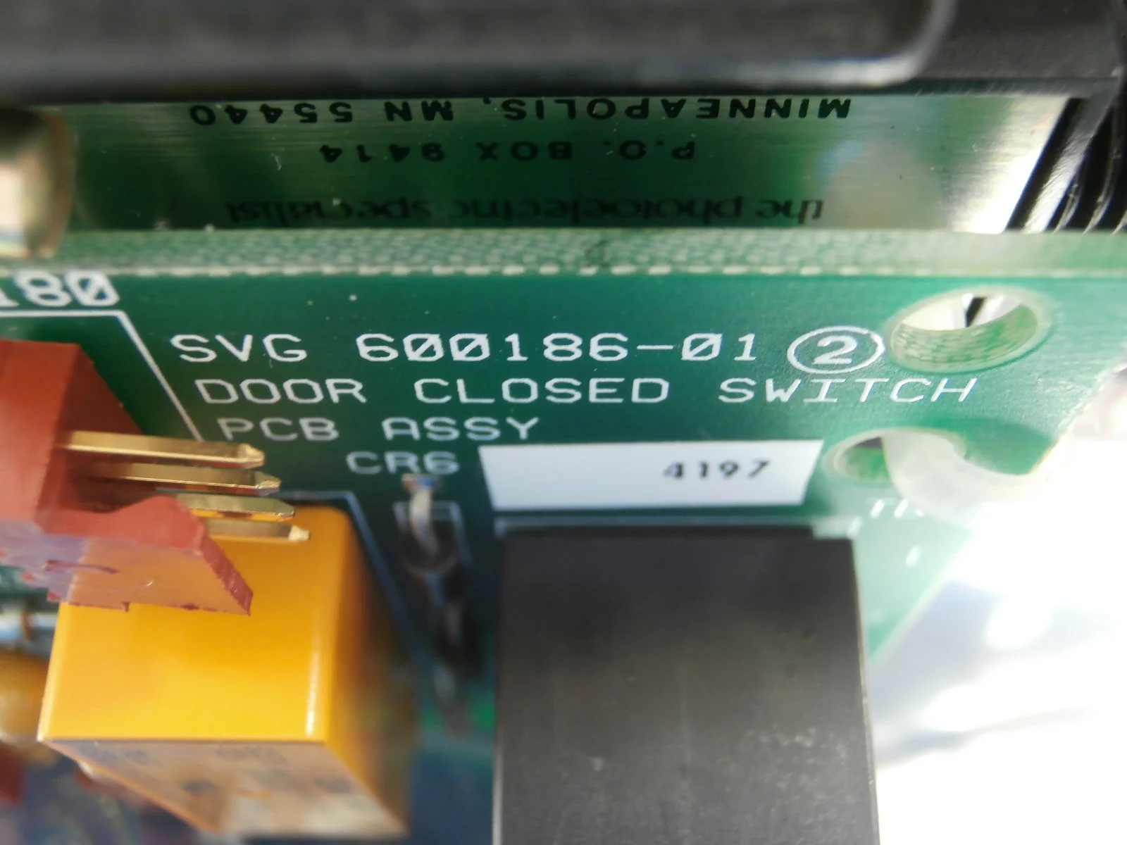 SVG Silicon Valley Group 102077-01 Door Closed Switch PCB Assembly Refurbished - Image 11