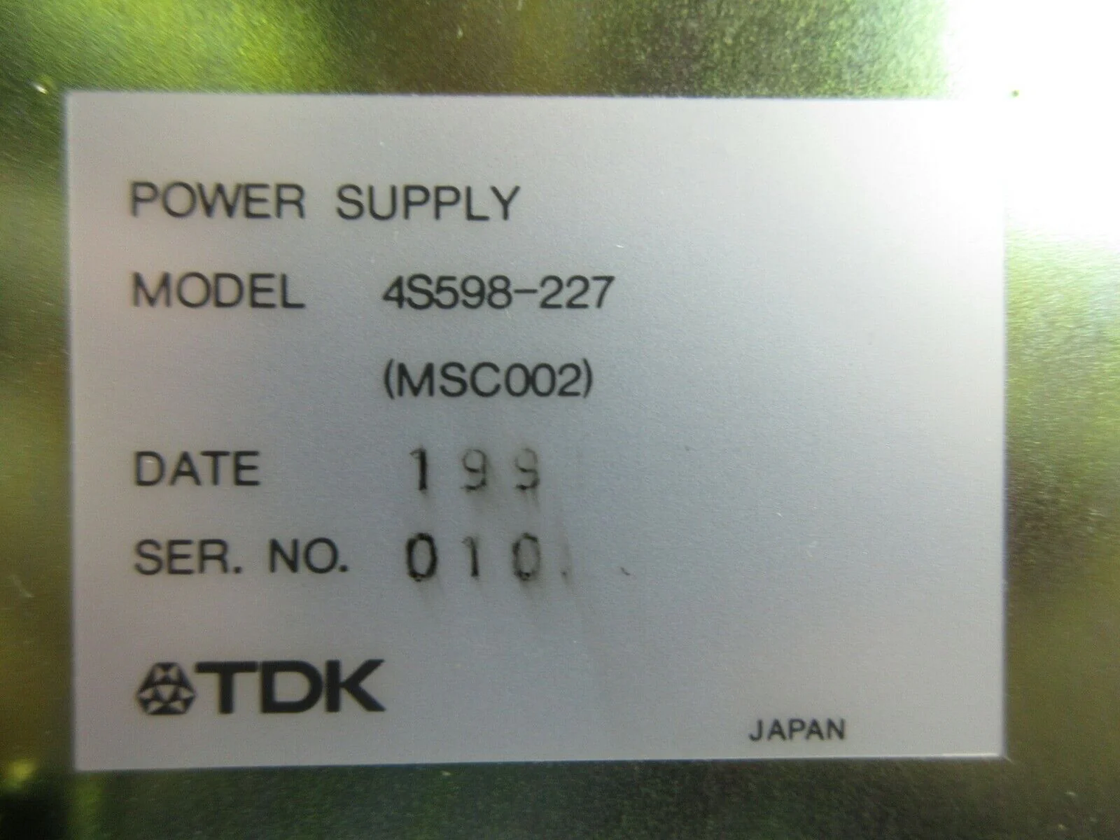 TDK (MSC002) Power Supply Nikon 4S598-227 NSR System Used Working - Image 12