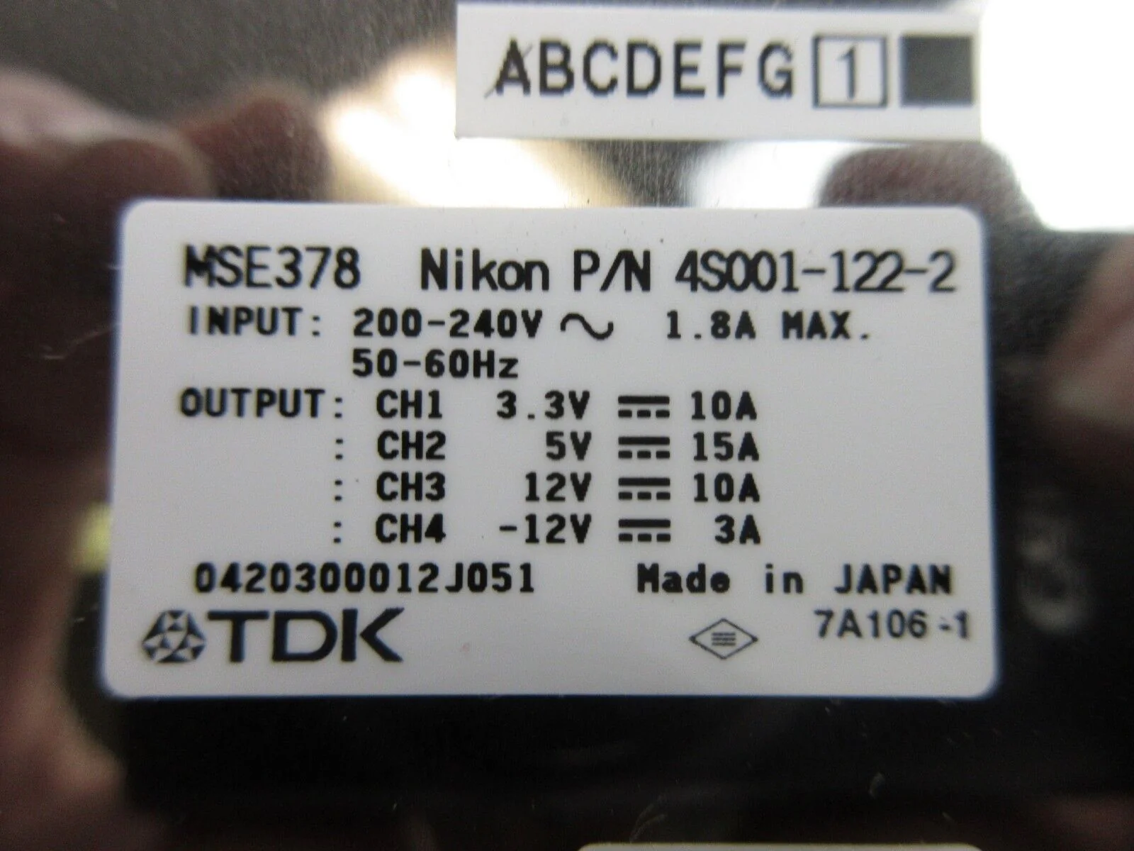 TDK MSE378 Power Supply PCB Card Nikon 4S001-122-2 NSR-S620D ArF Working - Image 11