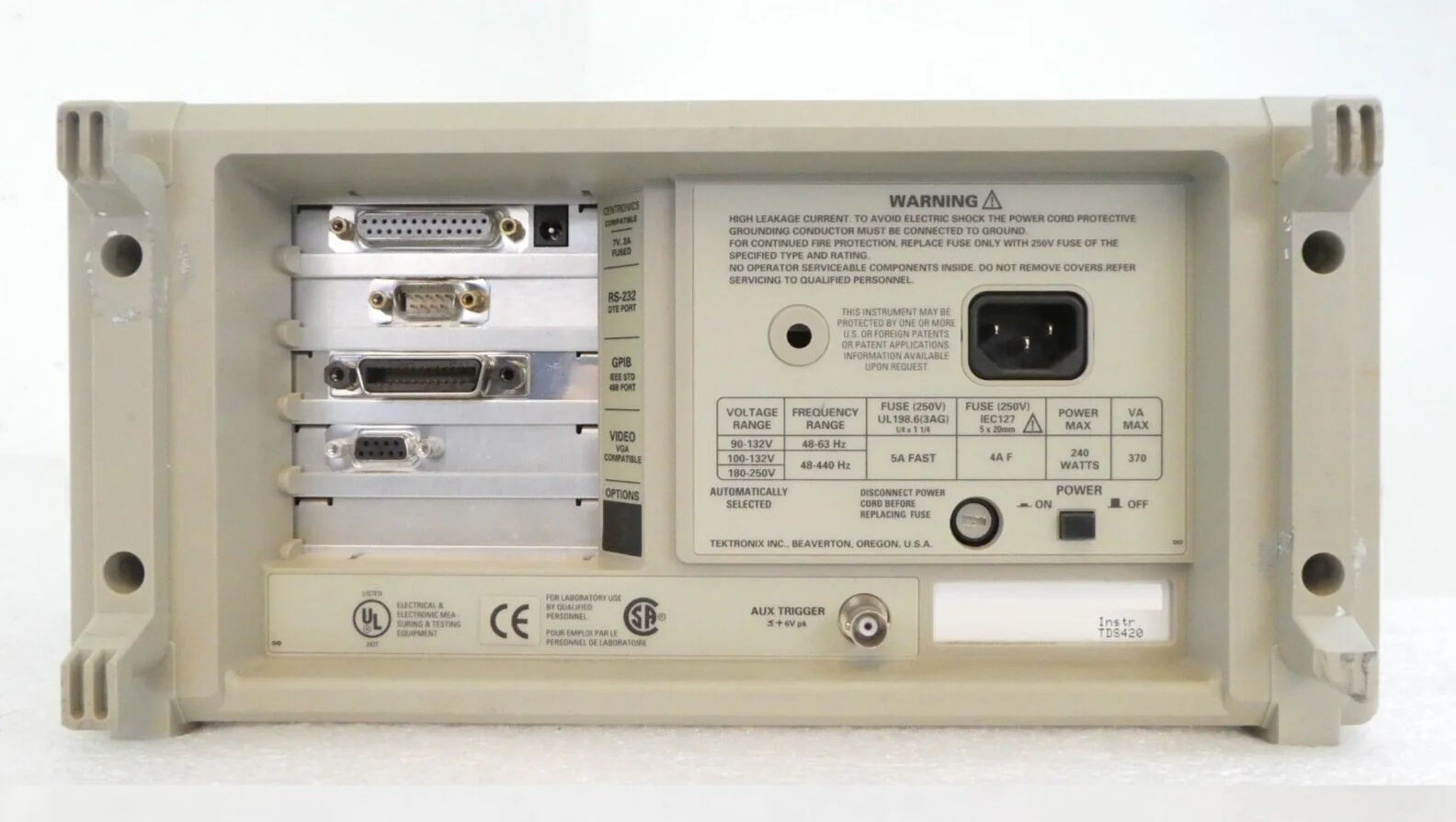 Tektronix TDS 420 Two Channel Digitizing Oscilloscope TDS420 As-Is Surplus - Image 2