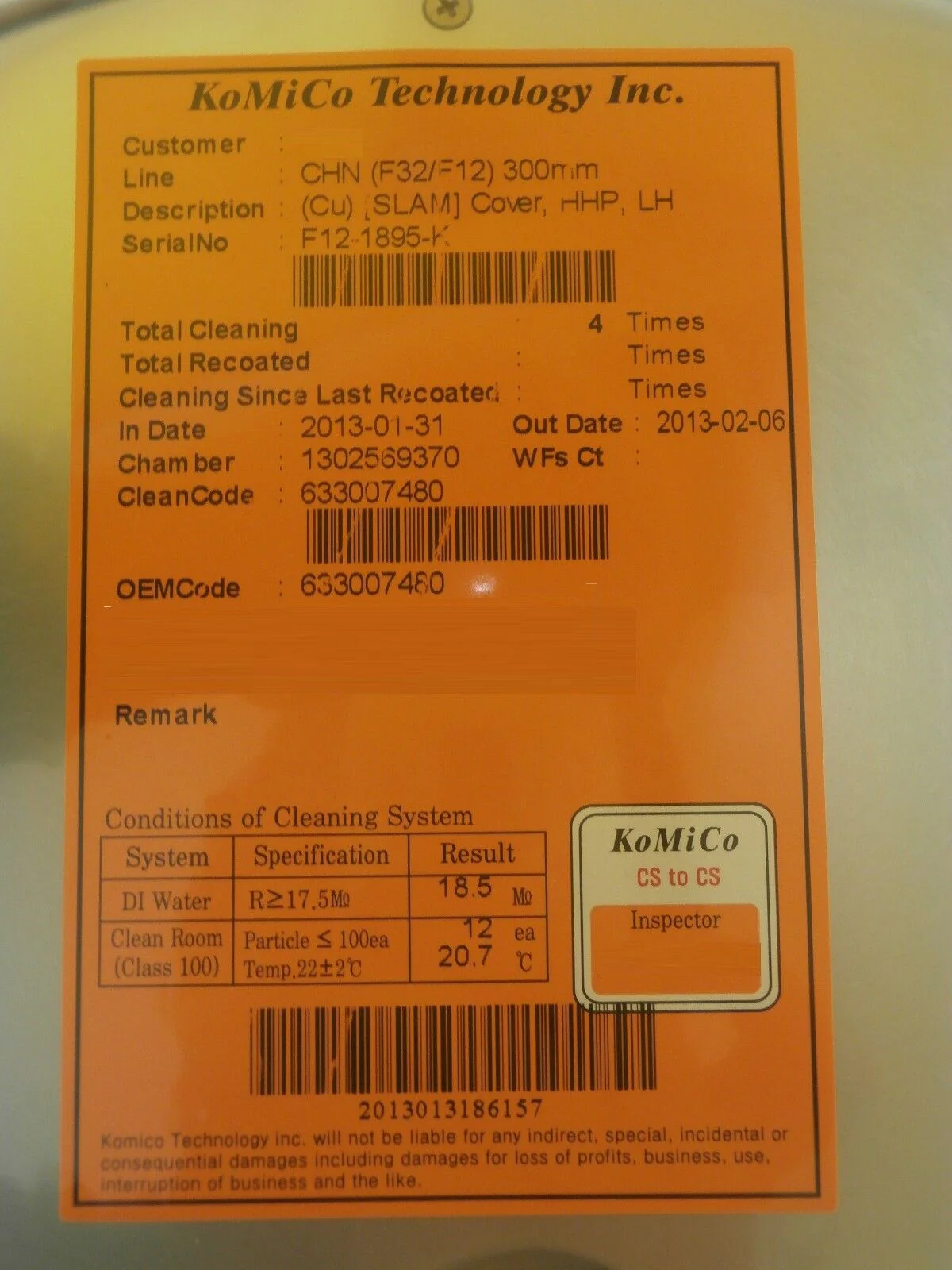 TEL Tokyo Electron 2985-544803-11 HHP-L LH Cover CT2985-544803-11 Cu Refurbished - Image 5
