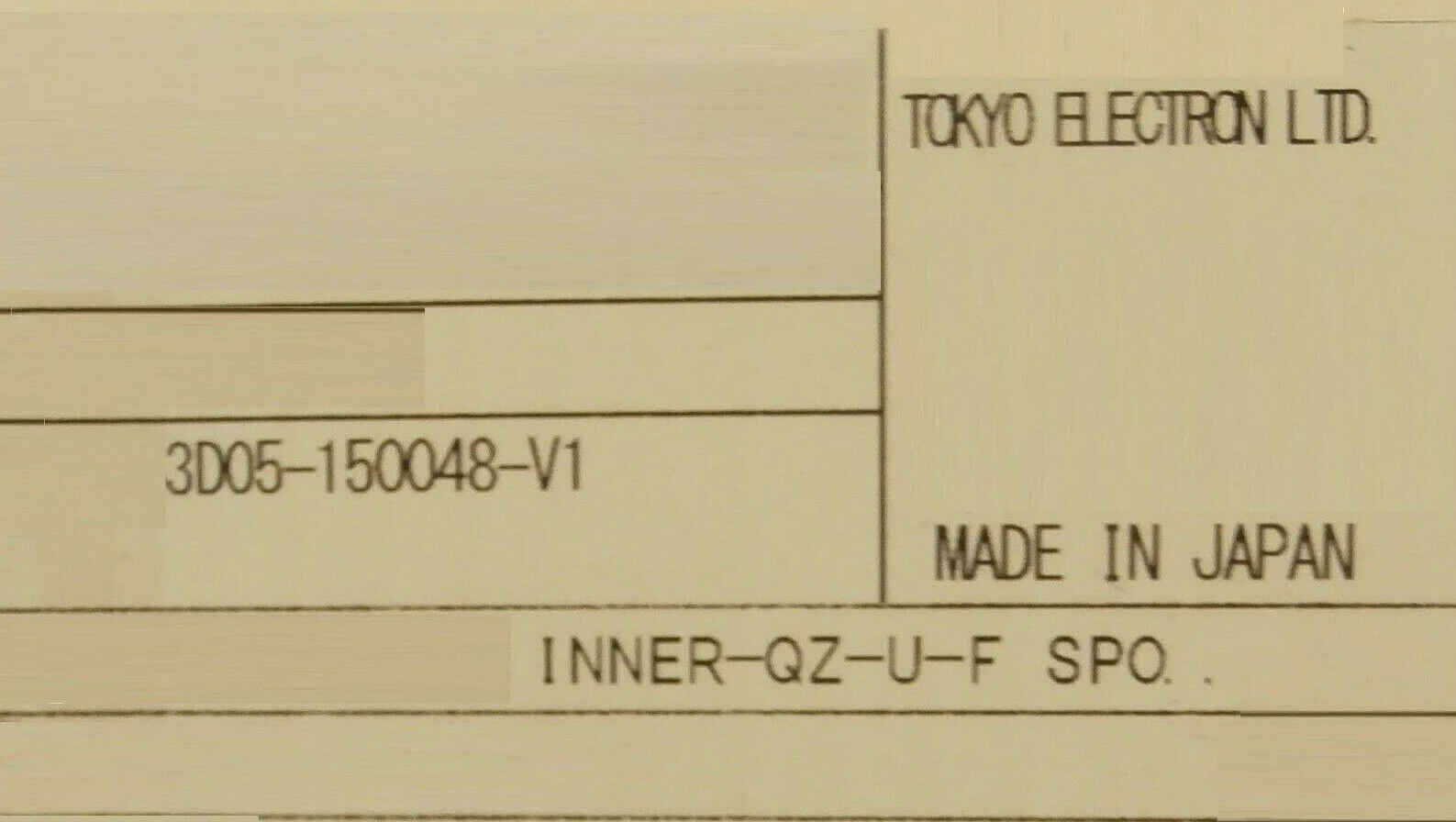 TEL Tokyo Electron 3D05-150048-V1 DEPO INNER-QZ-U-F SPO New Surplus - Image 8