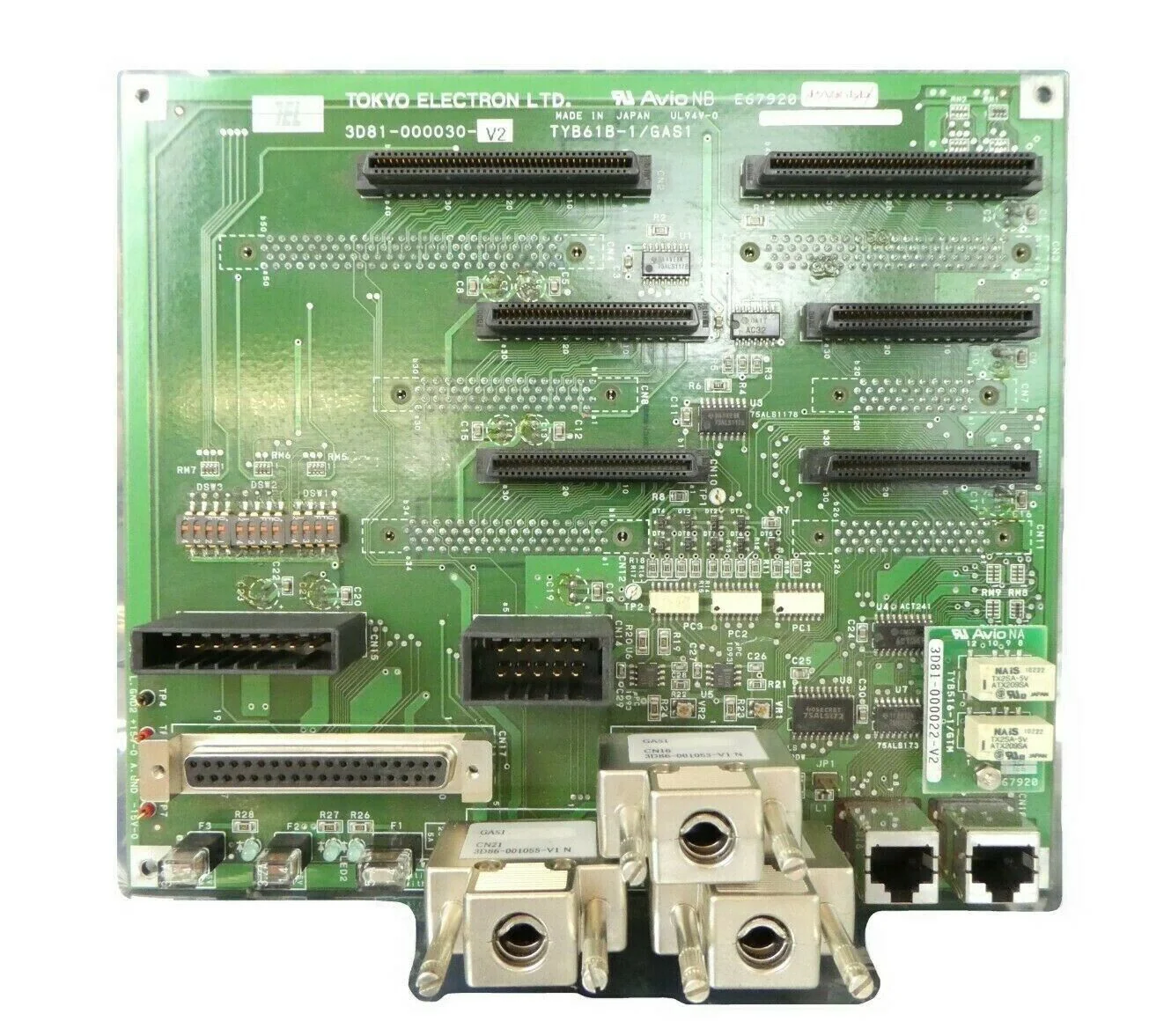 TEL Tokyo Electron 3D81-000030-V2 Interface PCB TYB61B-1/GAS1 Telius Working - Image 2