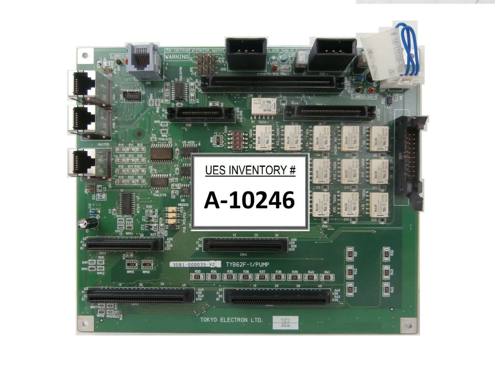 TEL Tokyo Electron 3D81-000039-V2 Backplane PCB TYB62F-1/PUMP Telius Working