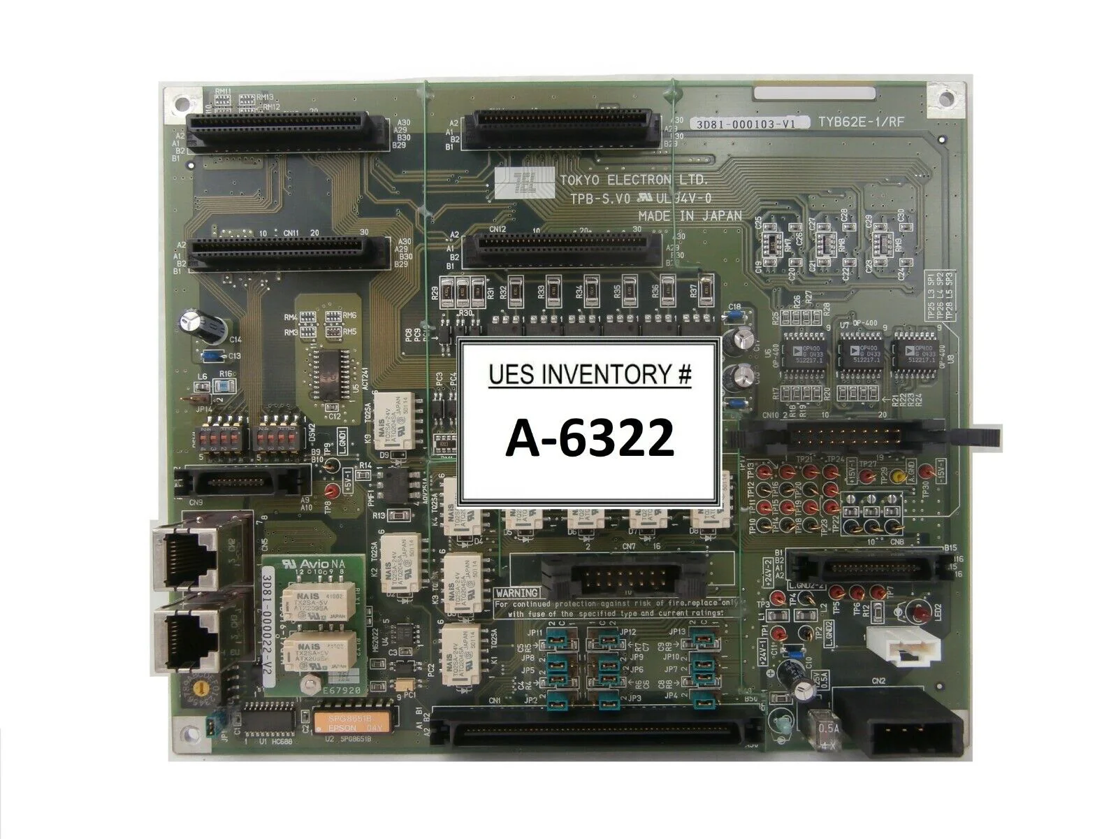TEL Tokyo Electron 3D81-000103-V1 Backplane PCB TYB62E-1/RF Telius Working