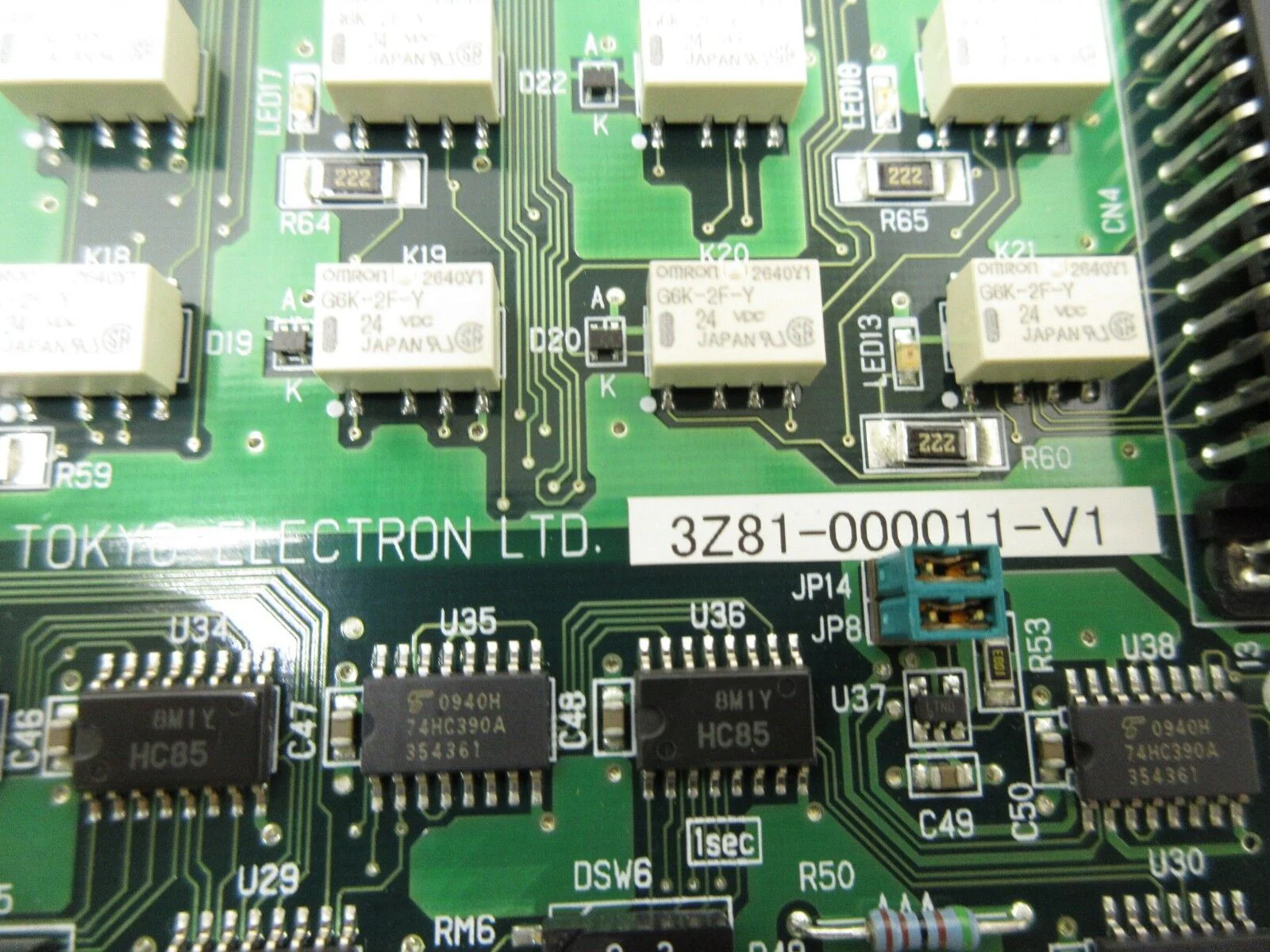 TEL Tokyo Electron 3Z81-000011-V1 Interface Board PCB TDB343-1/AC Used - Image 12