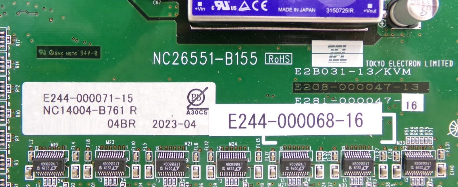TEL Tokyo Electron E244-000068-16 Processor VME PCB Card E2B029/ECUK Working - Image 12