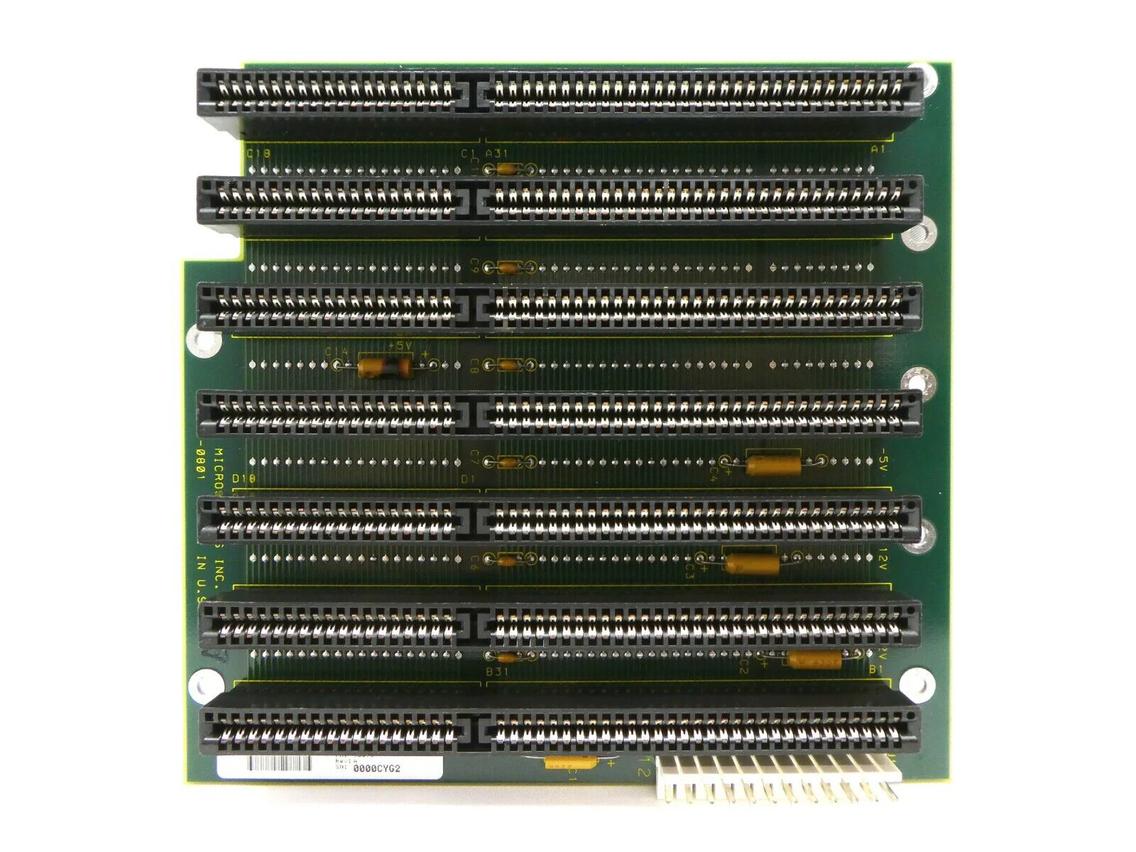 Texas Microsystems 10813 PCA Backplane PCB BM7-AT 7AT Slots SVG 90S DUV Spare - Image 2