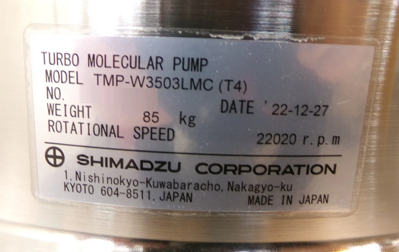 TMP Shimadzu TMP-W3503LMC (T4) Turbomolecular Pump Communication Turbo Working - Image 13