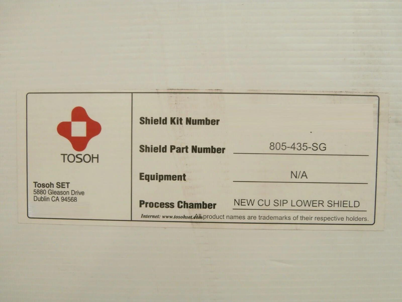 Tosoh 805-435-SG Chamber Cu SIP Lower Shield AMAT Applied Materials 300mm Endura - Image 9