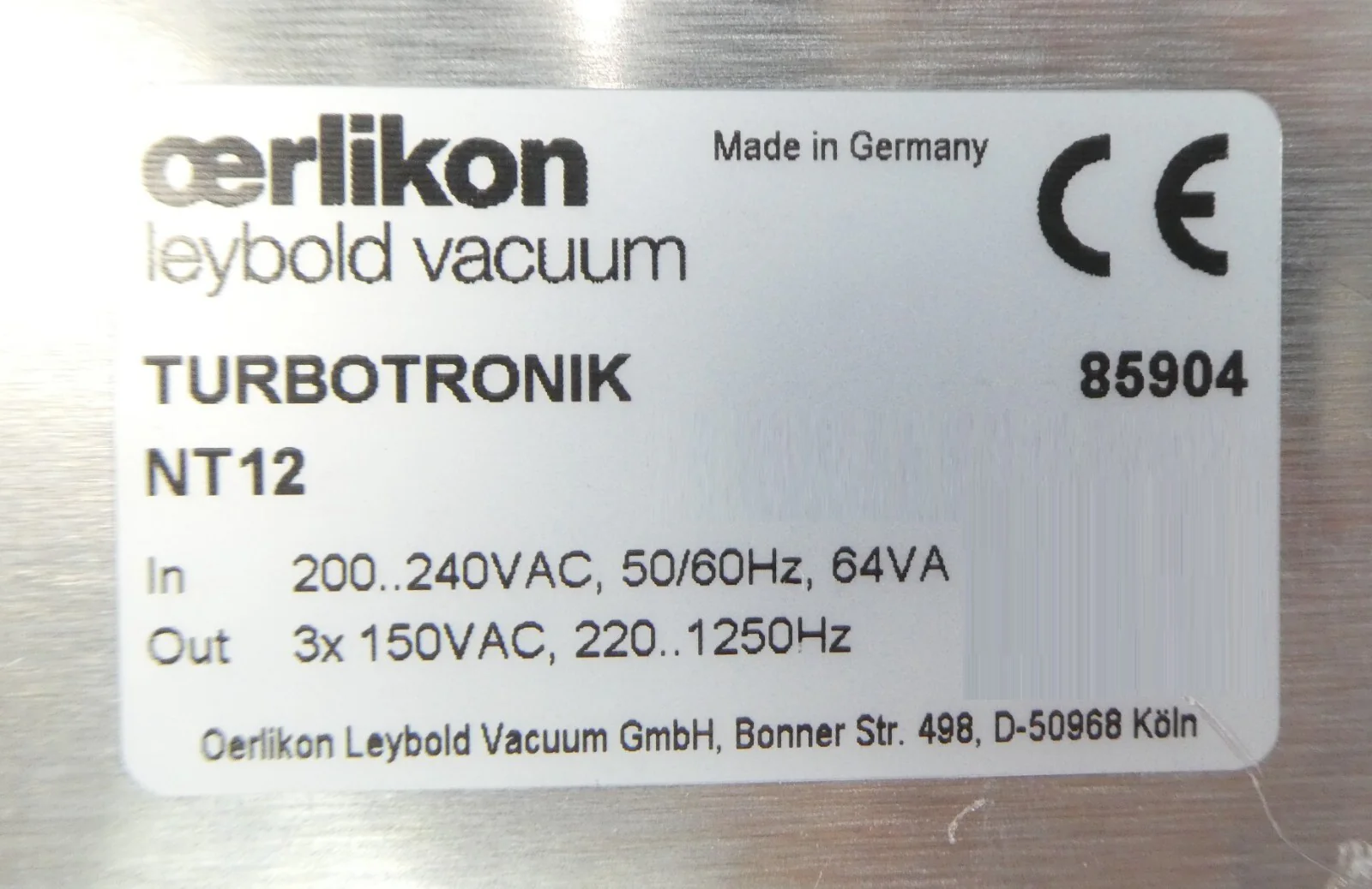 TURBOTRONIK NT12 Leybold 85904 Electronic Frequency Converter Turbo Working - Image 9