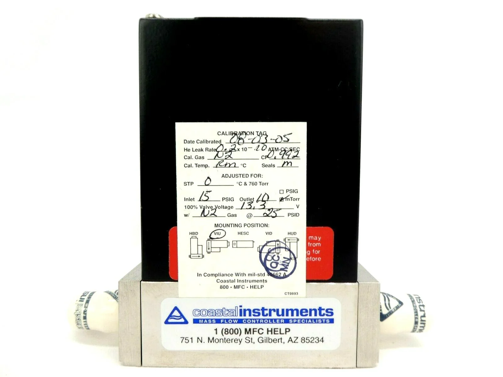 Tylan FC-2900M Mass Flow Controller MFC 200 SCCM O2 2900 Series Refurbished - Image 4