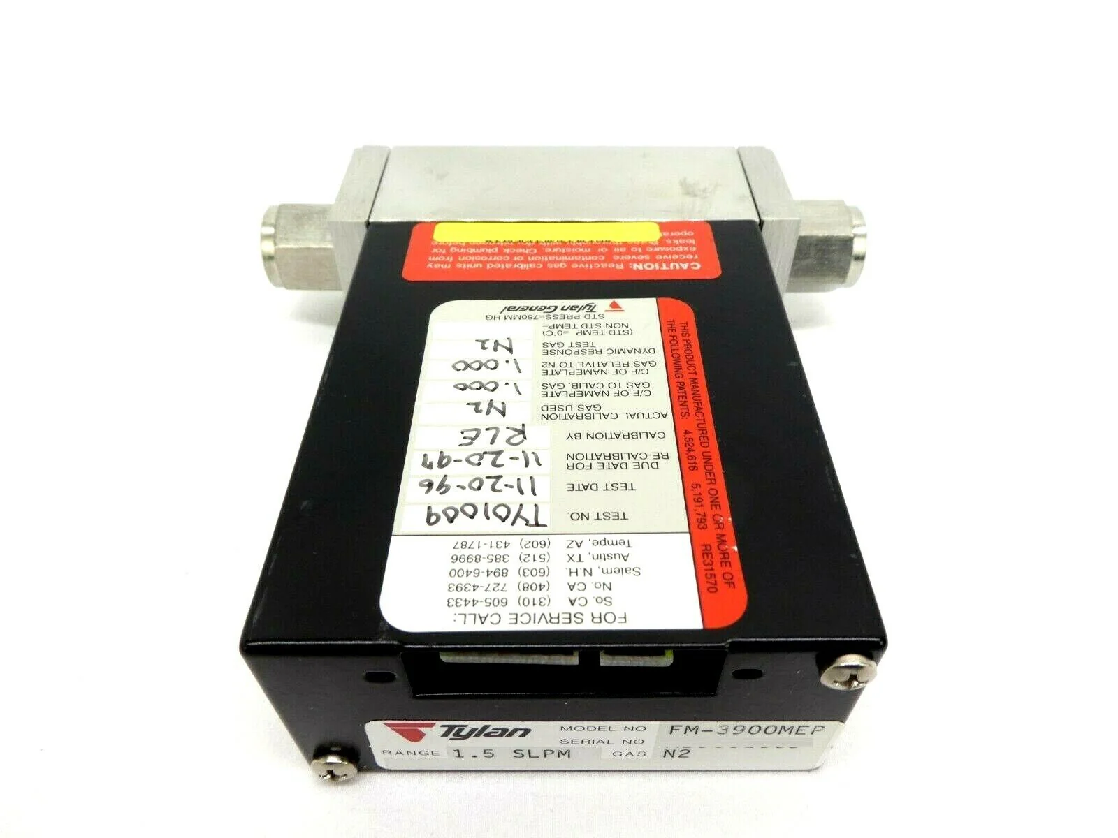 Tylan FM-3900MEP Mass Flow Controller MFC 1.5 SLPM N2 2900 Series Working Spare - Image 7
