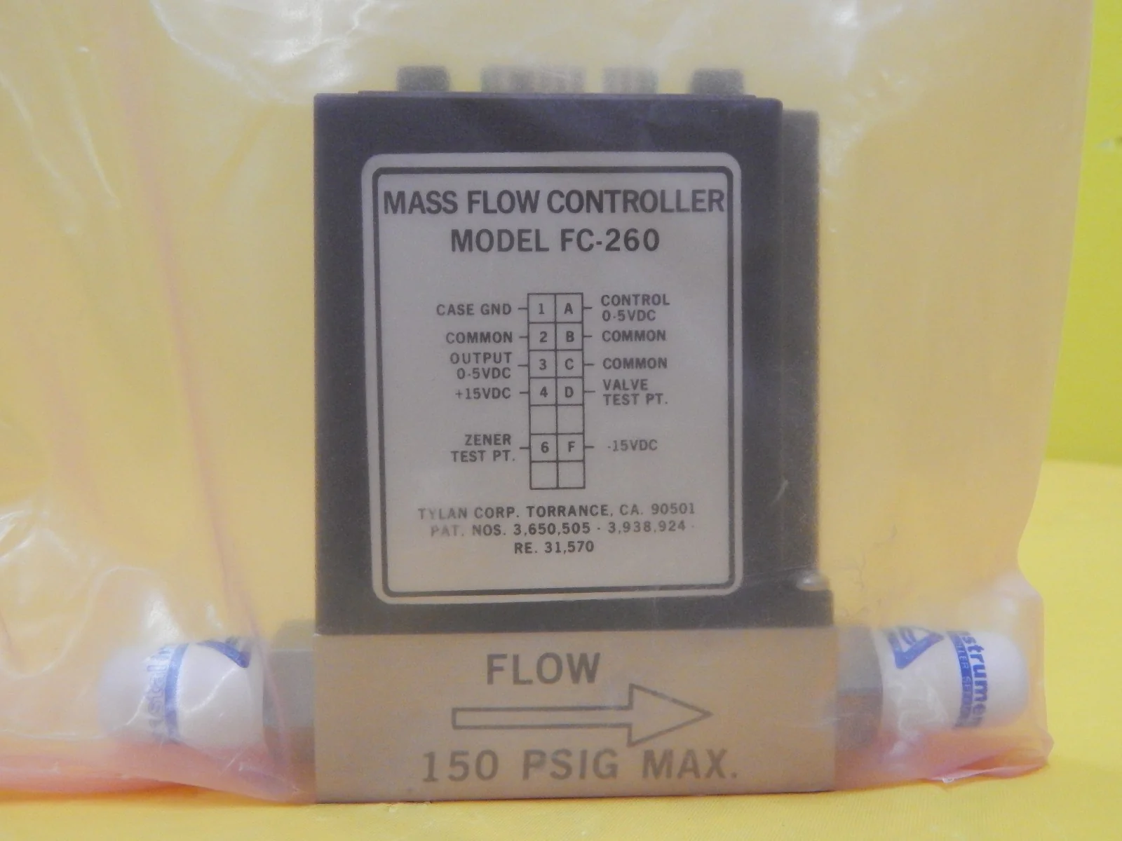 Tylan General FC-260V Mass Flow Controller MFC 400 SCCM 5%PH3/95%N2 Refurbished - Image 2