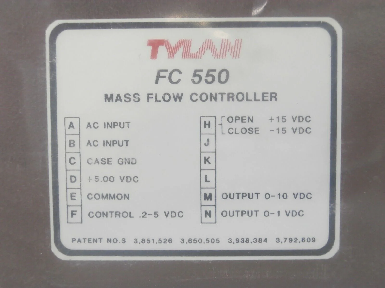Tylan W51452-1 Mass Flow Controller MFC 3 SLPM H2 FC 550-1KZ OEM Refurbished - Image 9