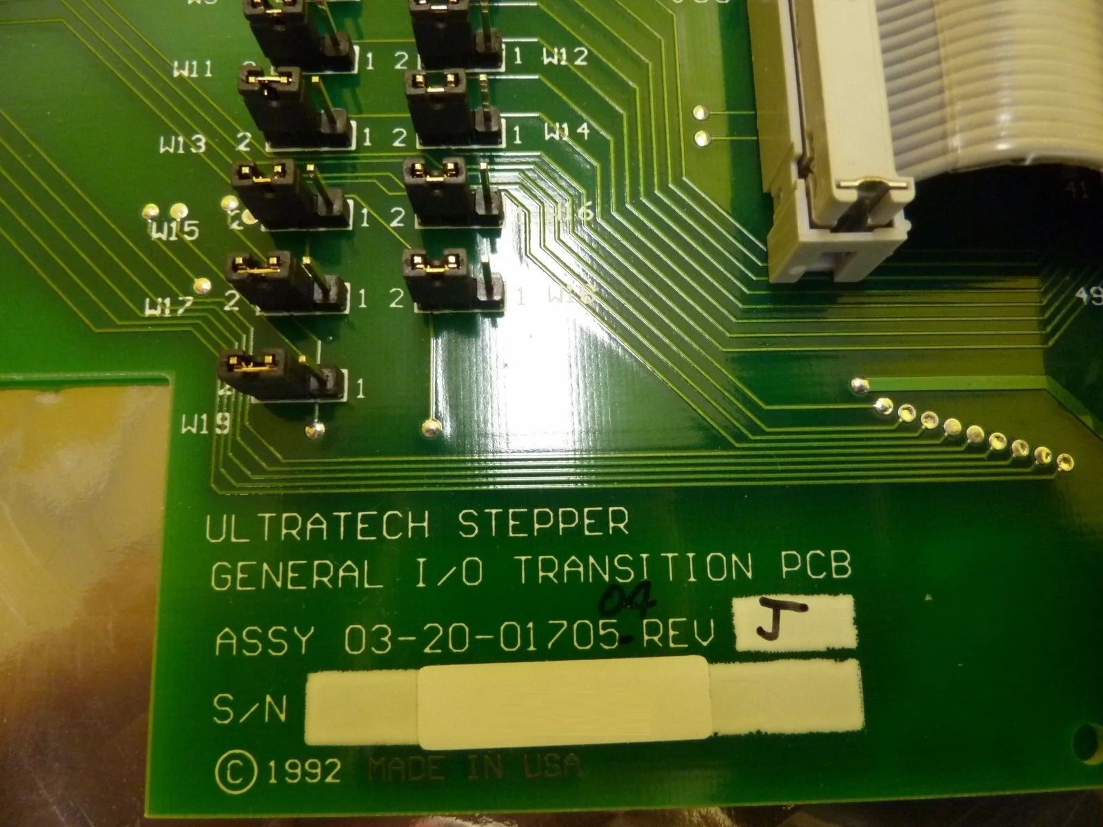 Ultratech Stepper 03-20-01705-04 General I/O Transition PCB Card Rev. J Used - Image 7