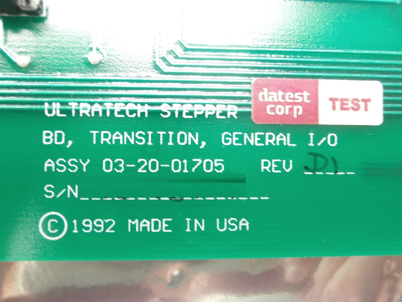 Ultratech Stepper 03-20-01705 General Transition PCB Card GEN I/O Rev. D1 Used - Image 8