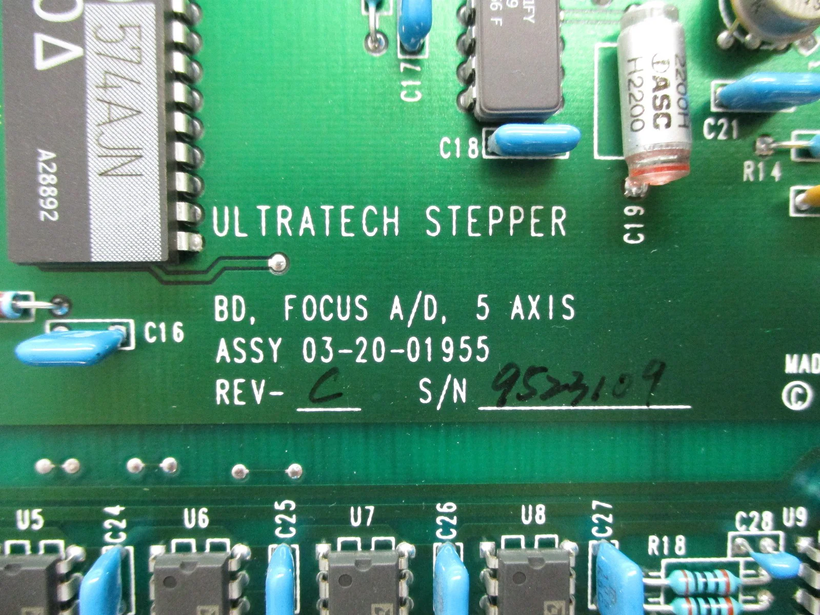 Ultratech Stepper 03-20-01955 5 Axis Focus A/D Board PCB 4700 Titan Used Working - Image 12