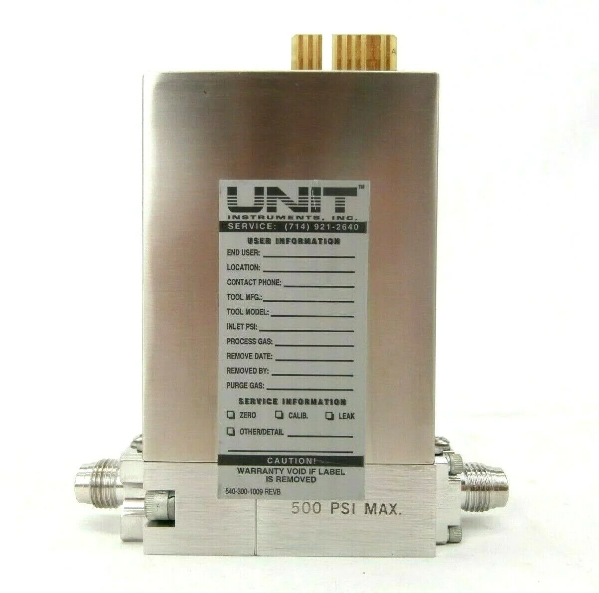 UNIT Instruments UFC-1660 Mass Flow Controller MFC 1 SLM CL2 Working Spare - Image 3