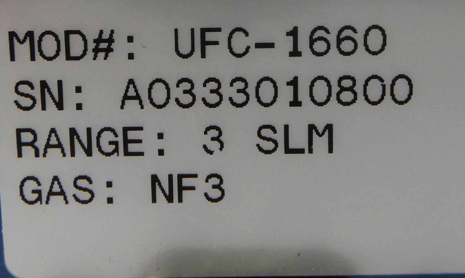 UNIT Instruments UFC-1660 Mass Flow Controller MFC 3 SLM NF3 OEM Refurbished - Image 10