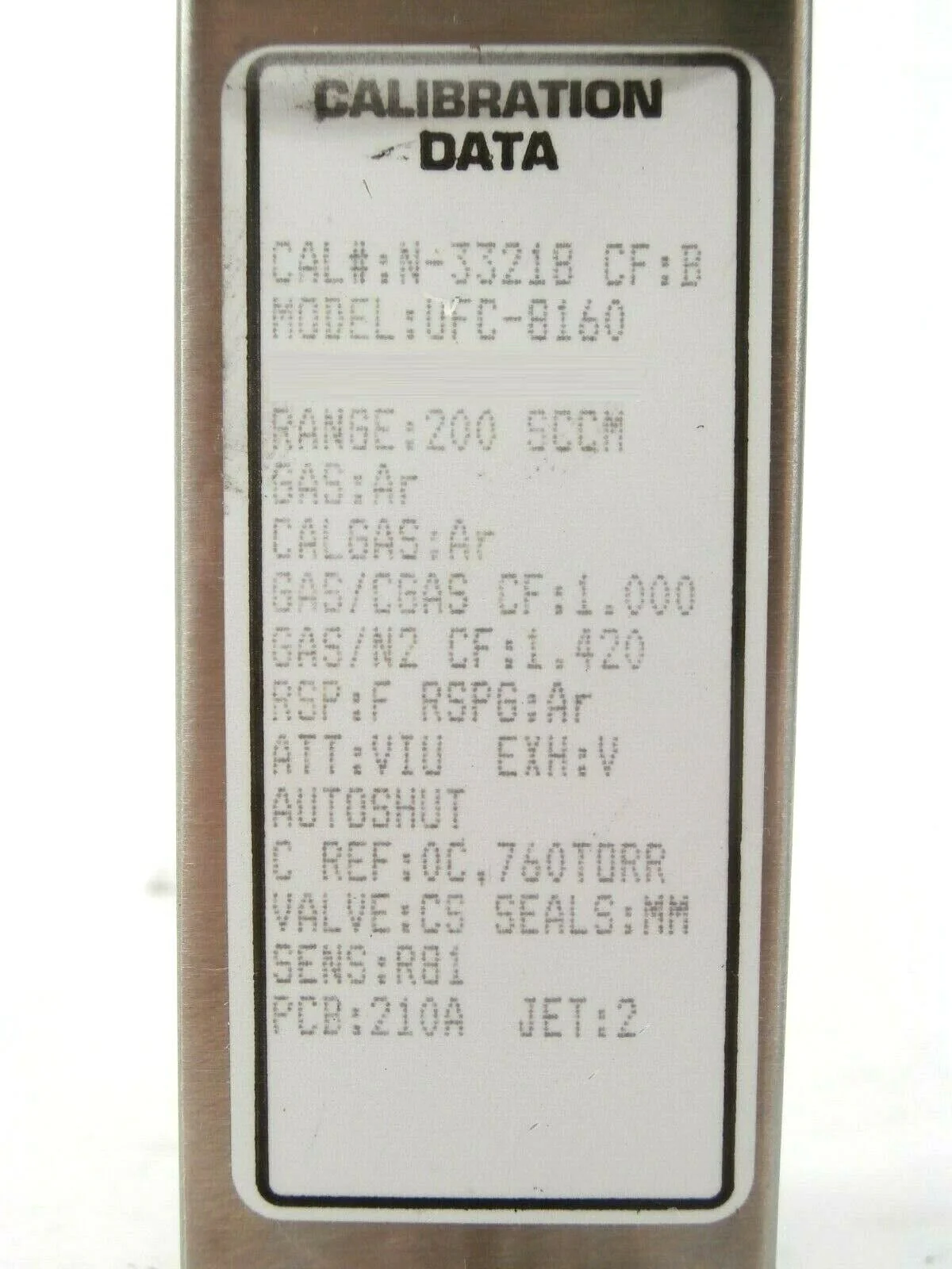 UNIT Instruments UFC-8160 Mass Flow Controller MFC 200 SCCM Ar Working Spare - Image 10